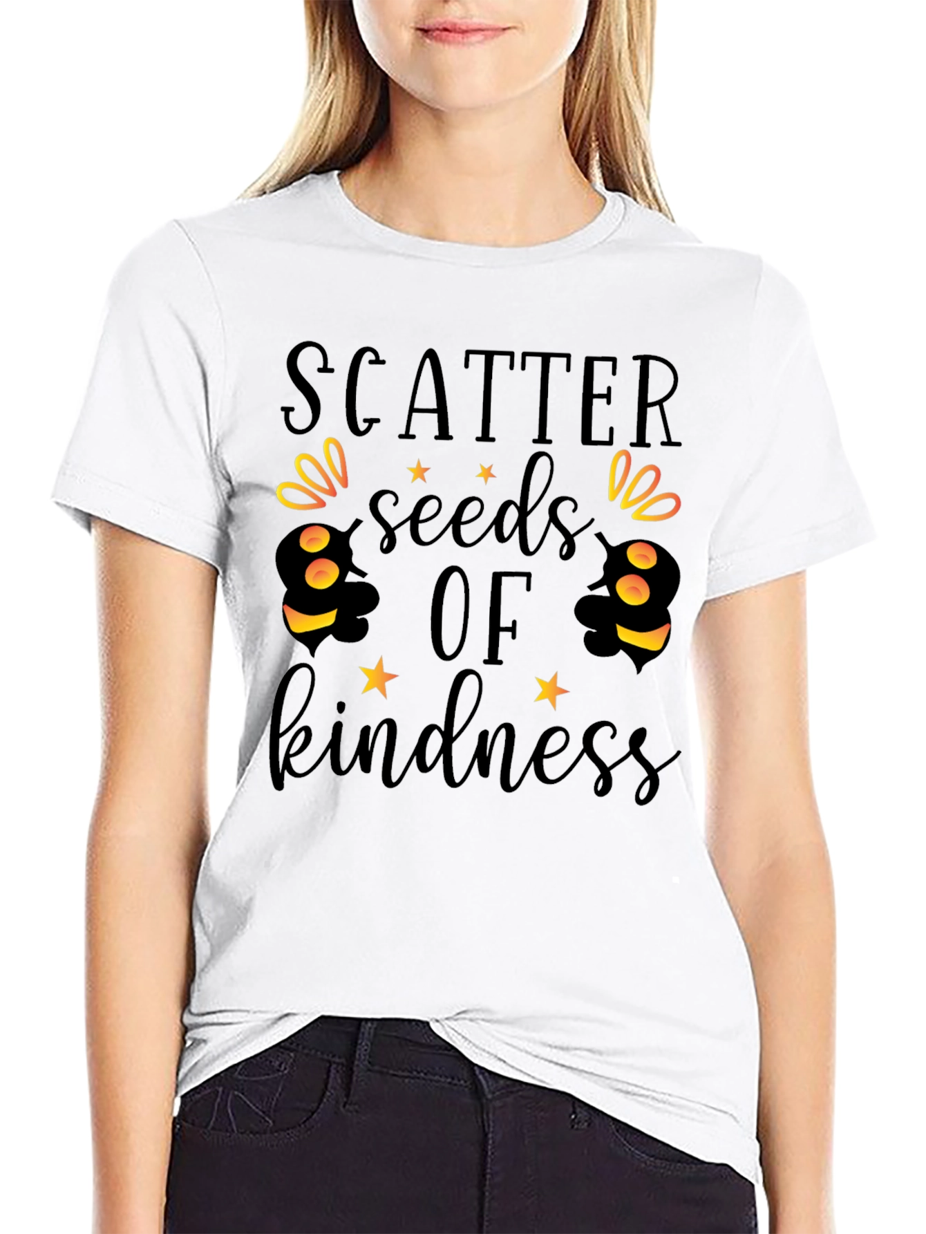 Black Scatter Seeds of Kindness Graphic Tee view 9