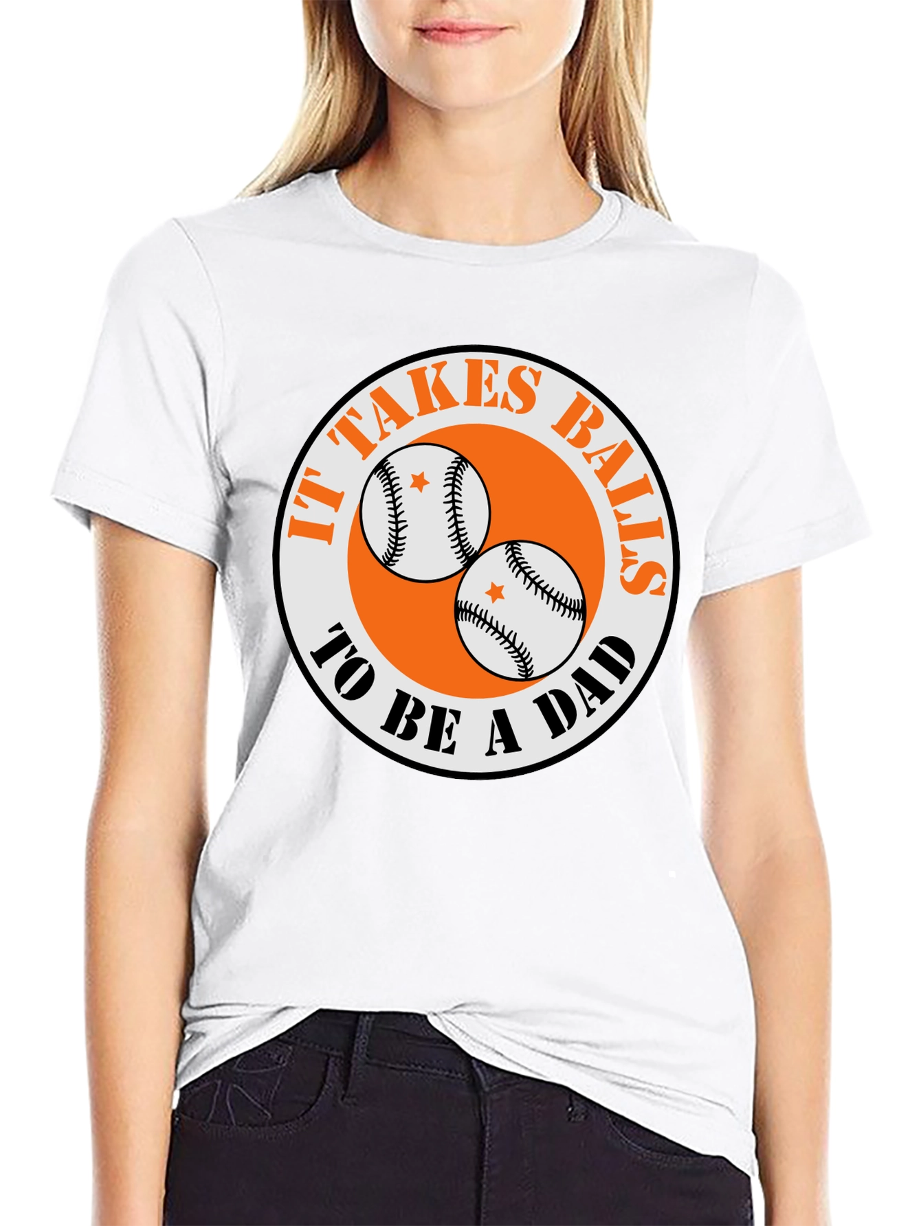 Black It Takes Balls To Be A Dad T-Shirt view 9