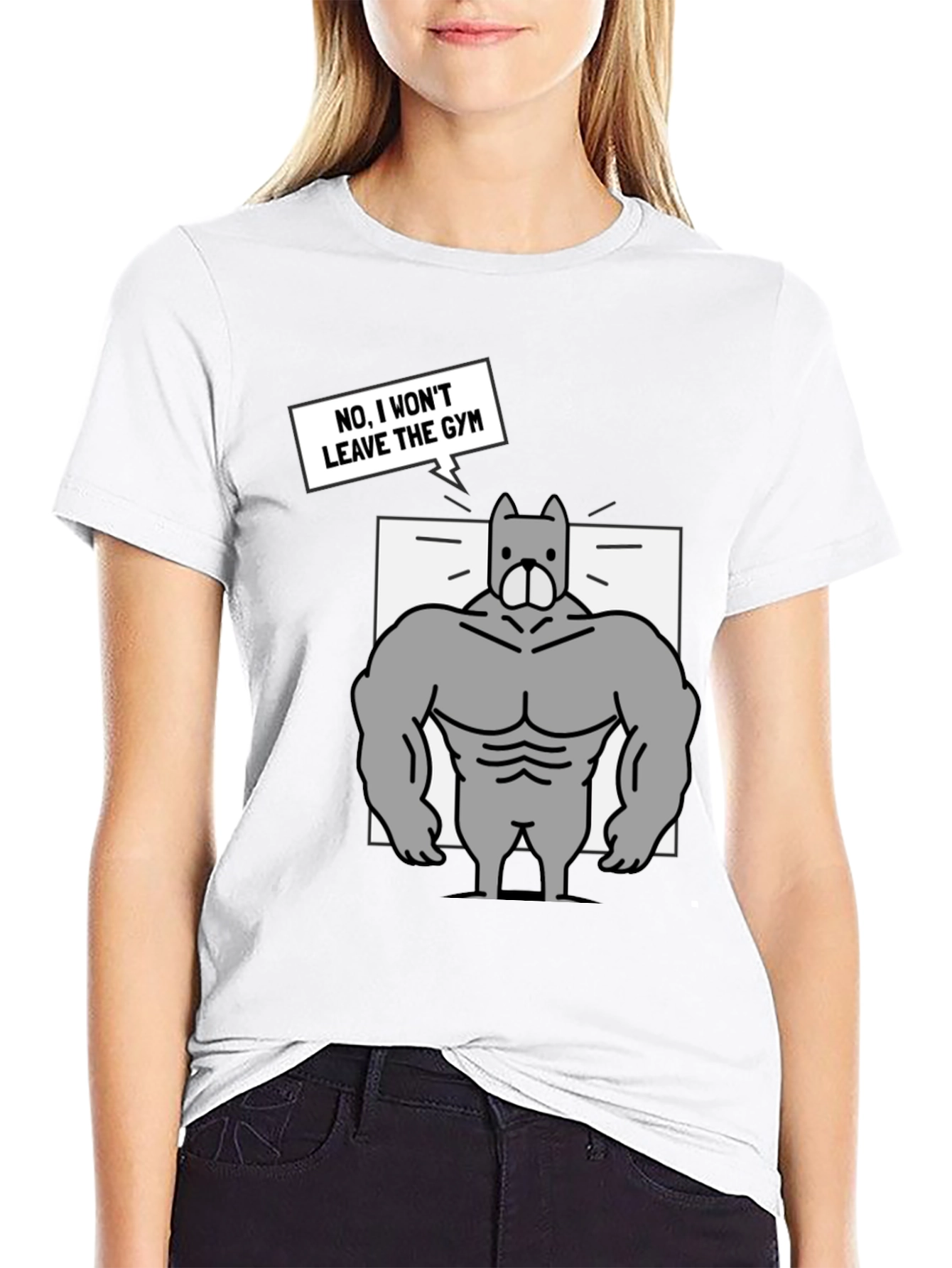 Black Gym Dog Graphic T-Shirt - Funny Workout Tee view 9