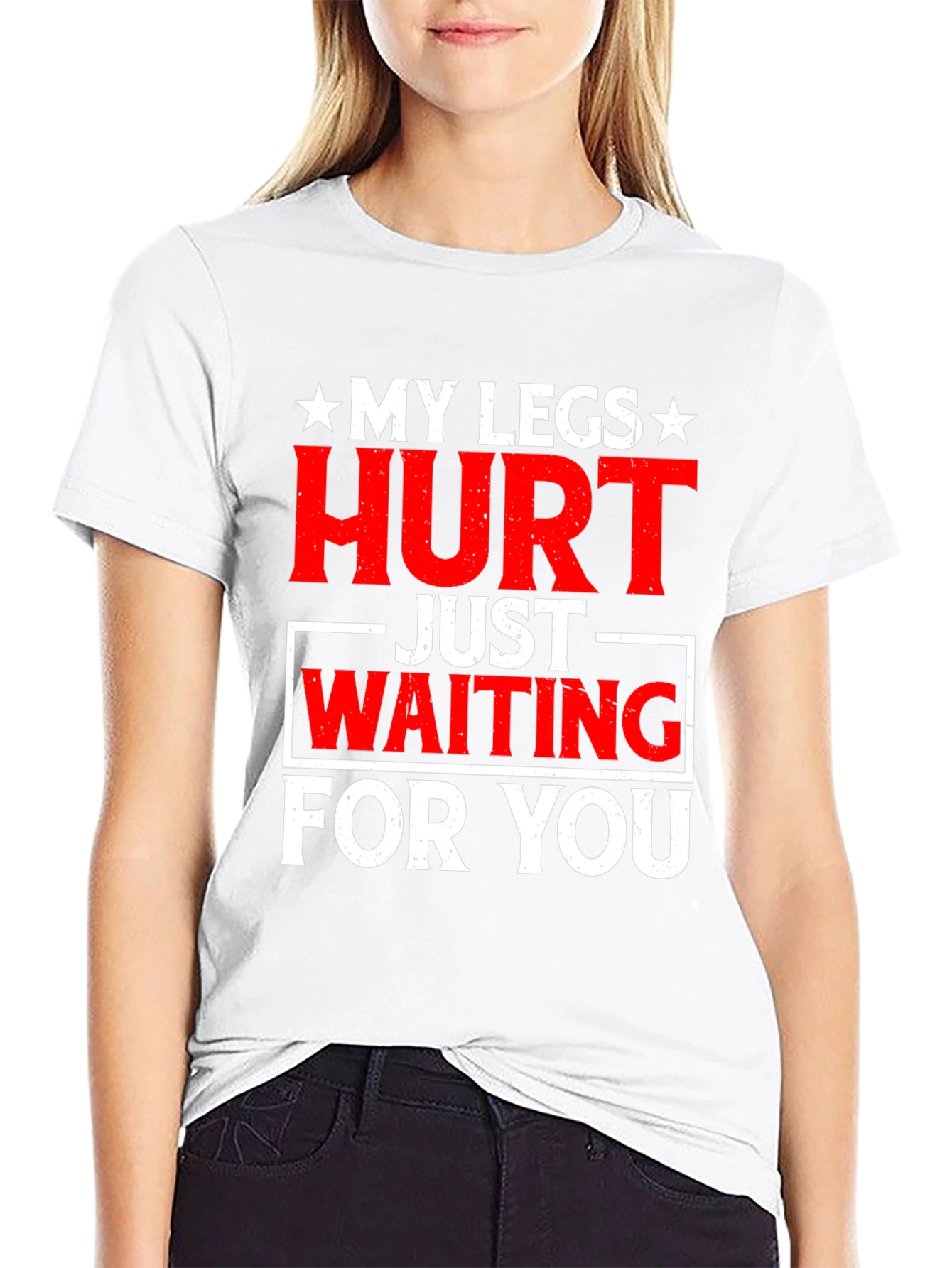 Black Funny 'My Legs Hurt' Graphic Tee view 9