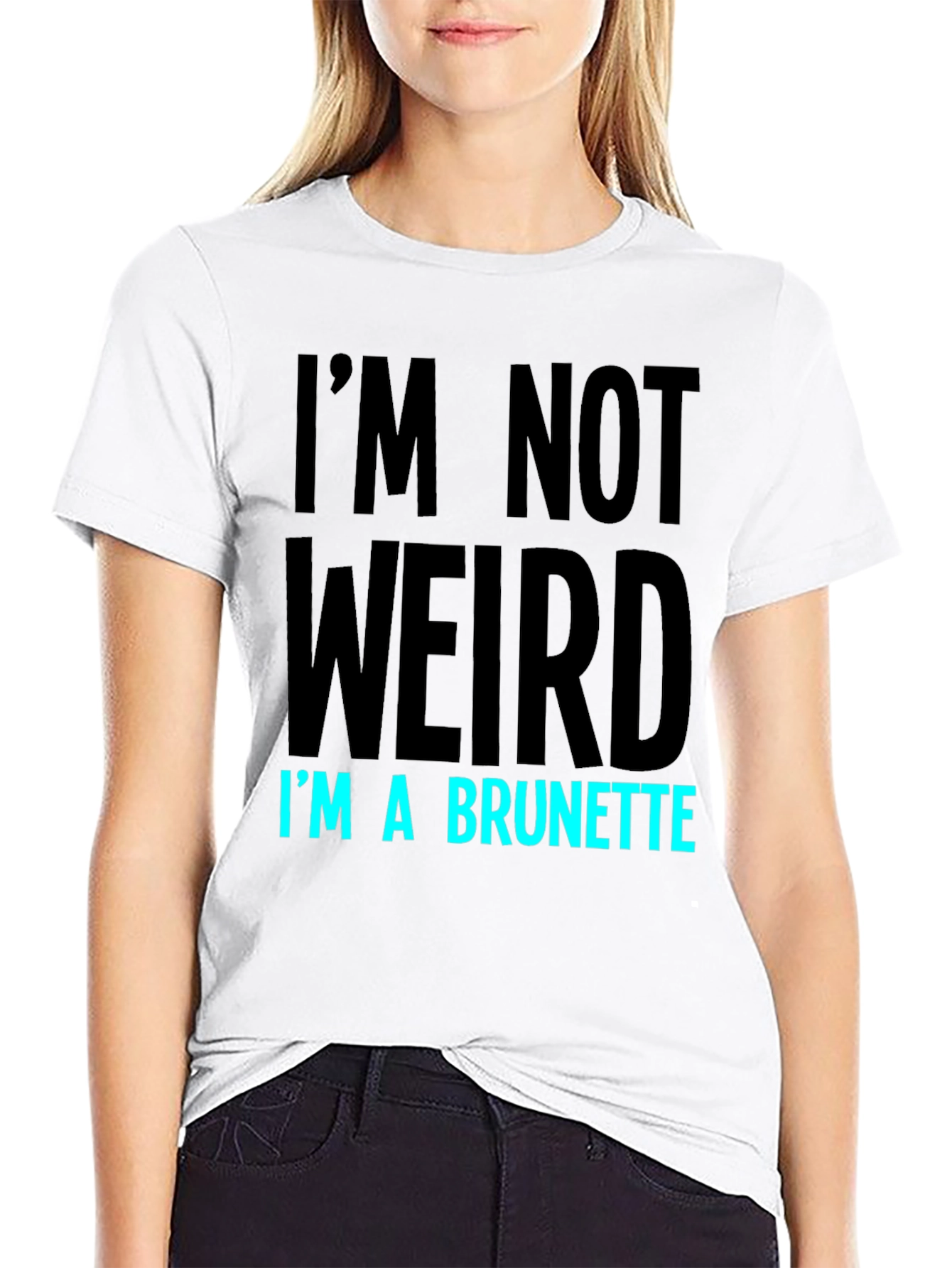 Black Funny Brunette Graphic T-Shirt view 9