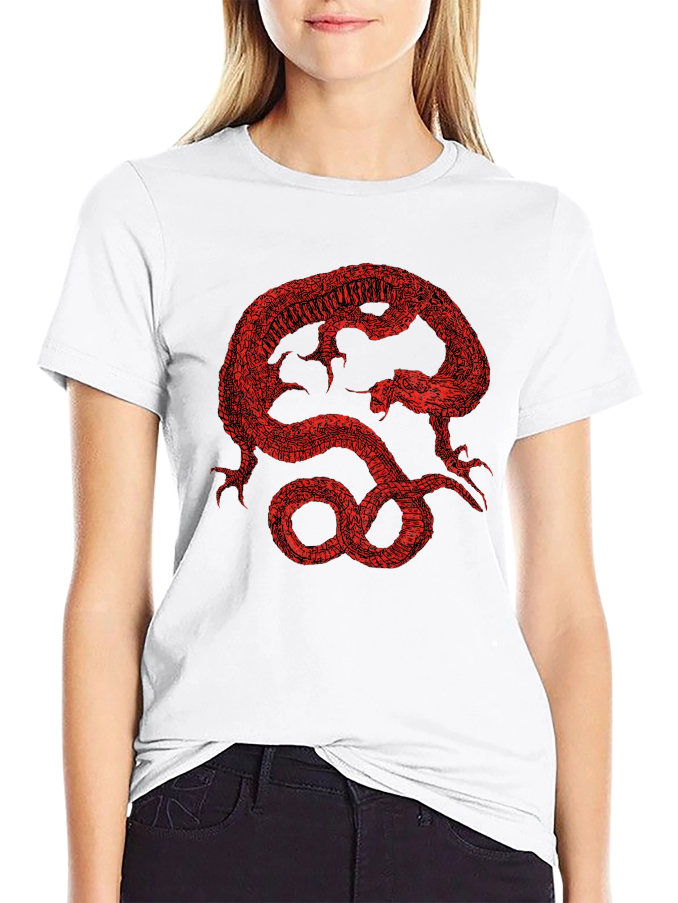 Red Dragon Graphic Black T-Shirt - 9