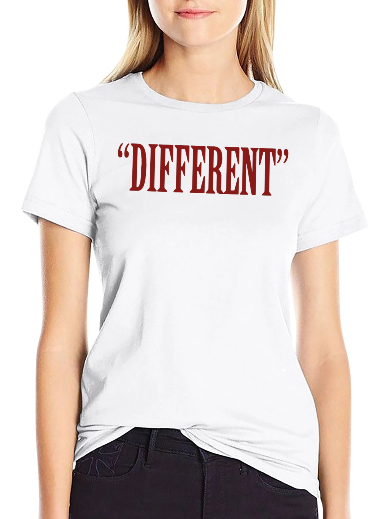 Black Different Quote T-Shirt - Casual Black Tee view 9