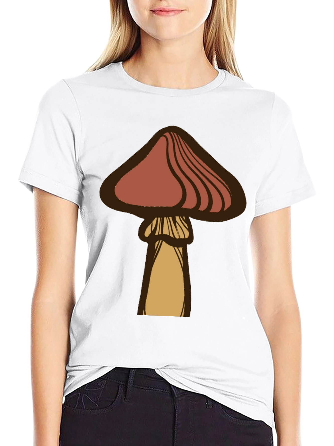 Black Mushroom Graphic Tee - Casual Black T-Shirt view 9