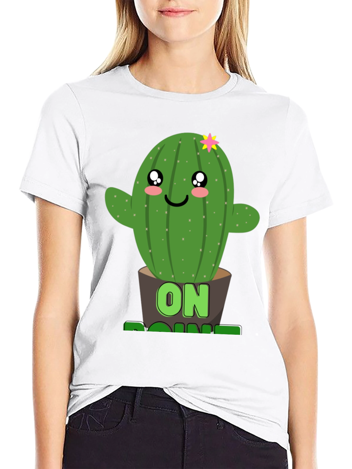 Black Cactus On Point Graphic T-Shirt - Fun Plant Lover Tee view 9