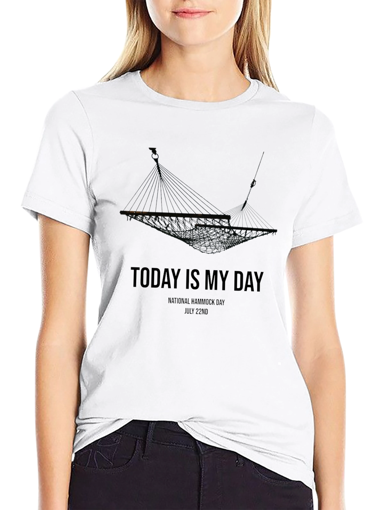 Black Today Is My Day Hammock T-Shirt view 9
