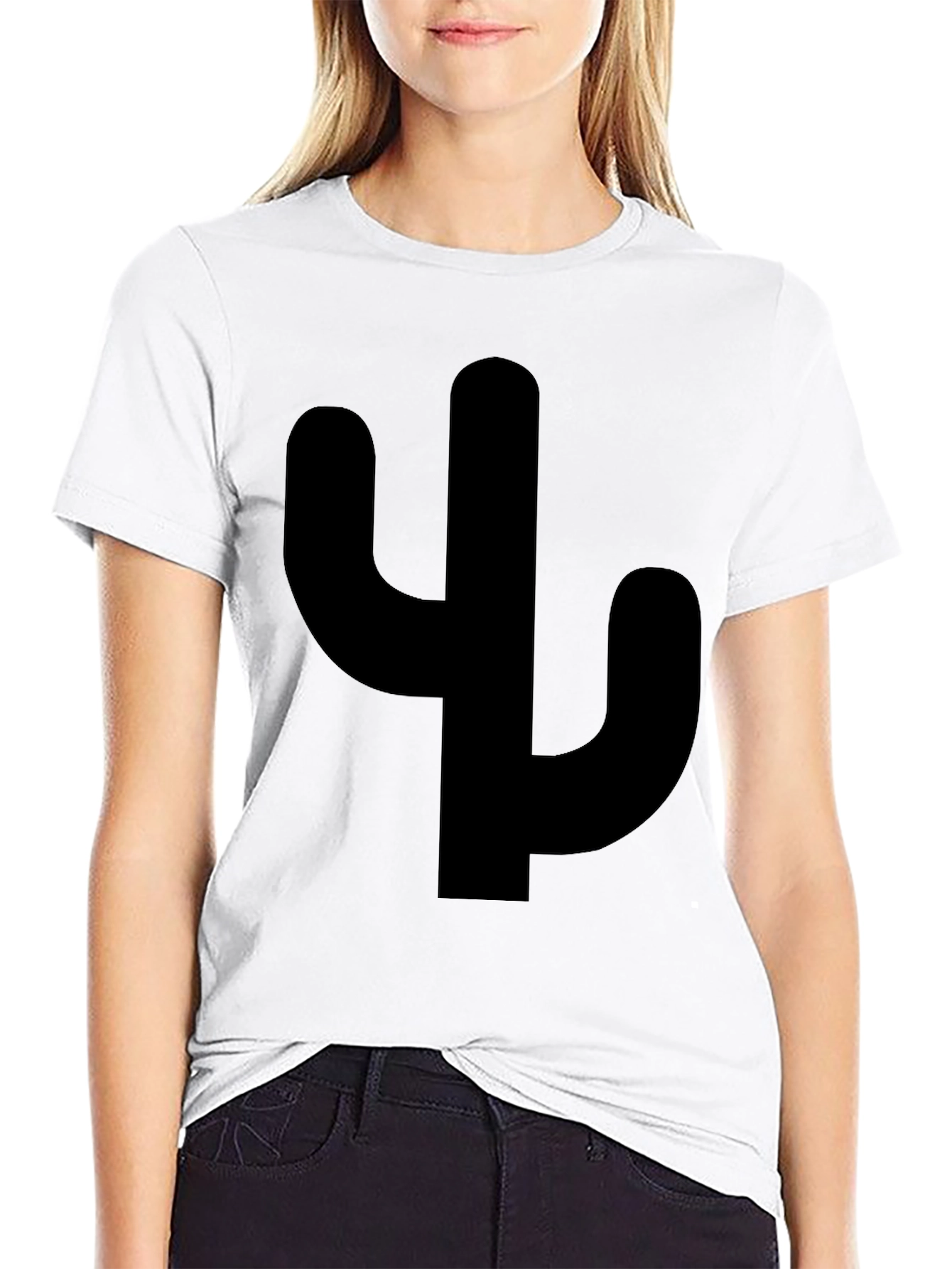 Black Cactus Silhouette Graphic Tee - Casual Style view 9