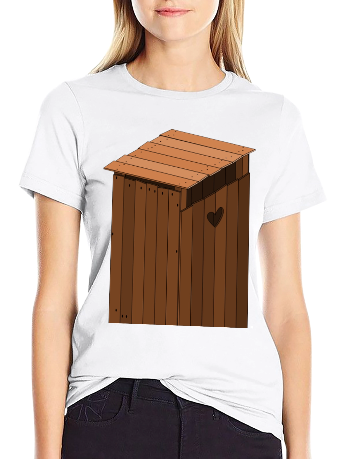 Black Outhouse Humor Novelty T-Shirt view 9