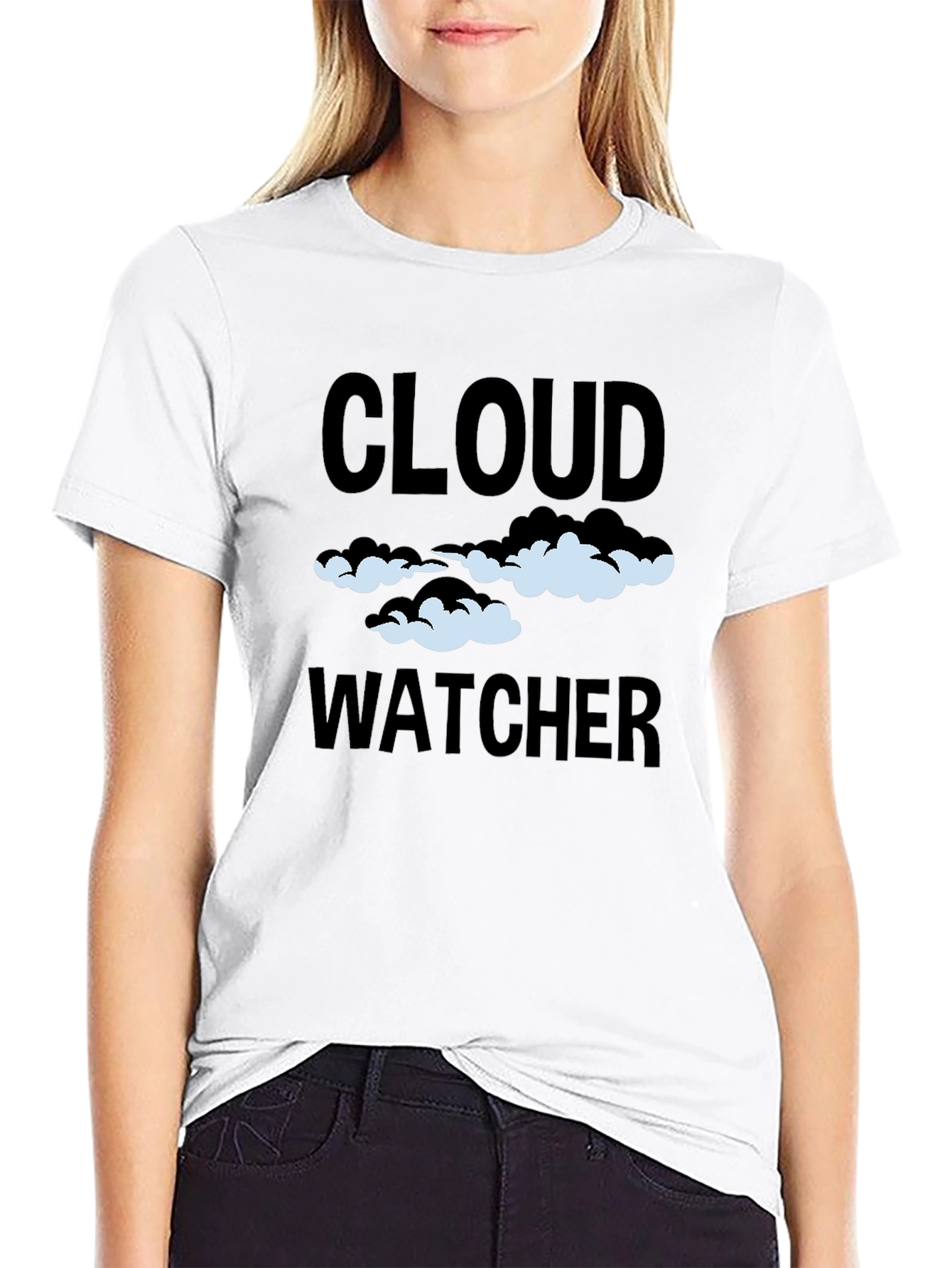Black Cloud Watcher Graphic T-Shirt - Sky Gazing Tee view 9