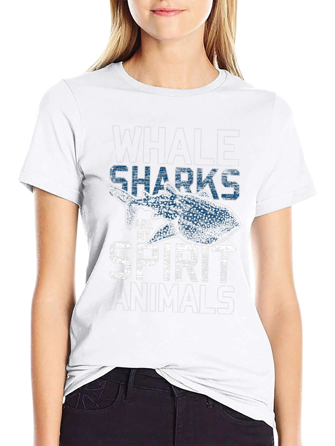 Black Whale Sharks Are My Spirit Animals Graphic T-Shirt view 9