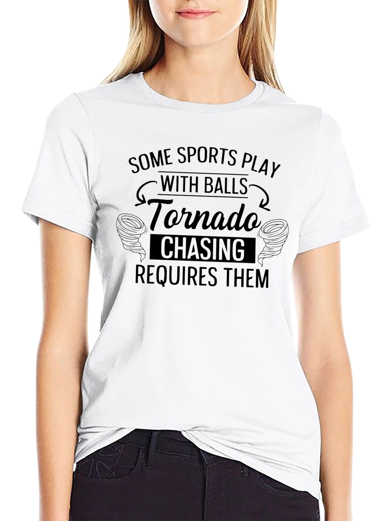 Black Funny Tornado Chasing T-Shirt view 9