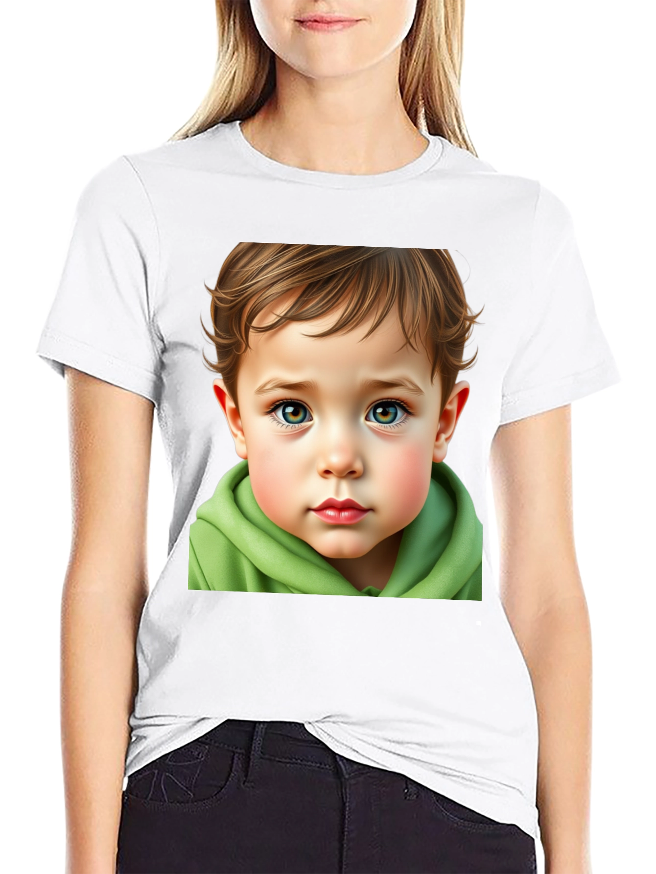 Boy Portrait Graphic Tee - Cute Kid Art T-Shirt - 9