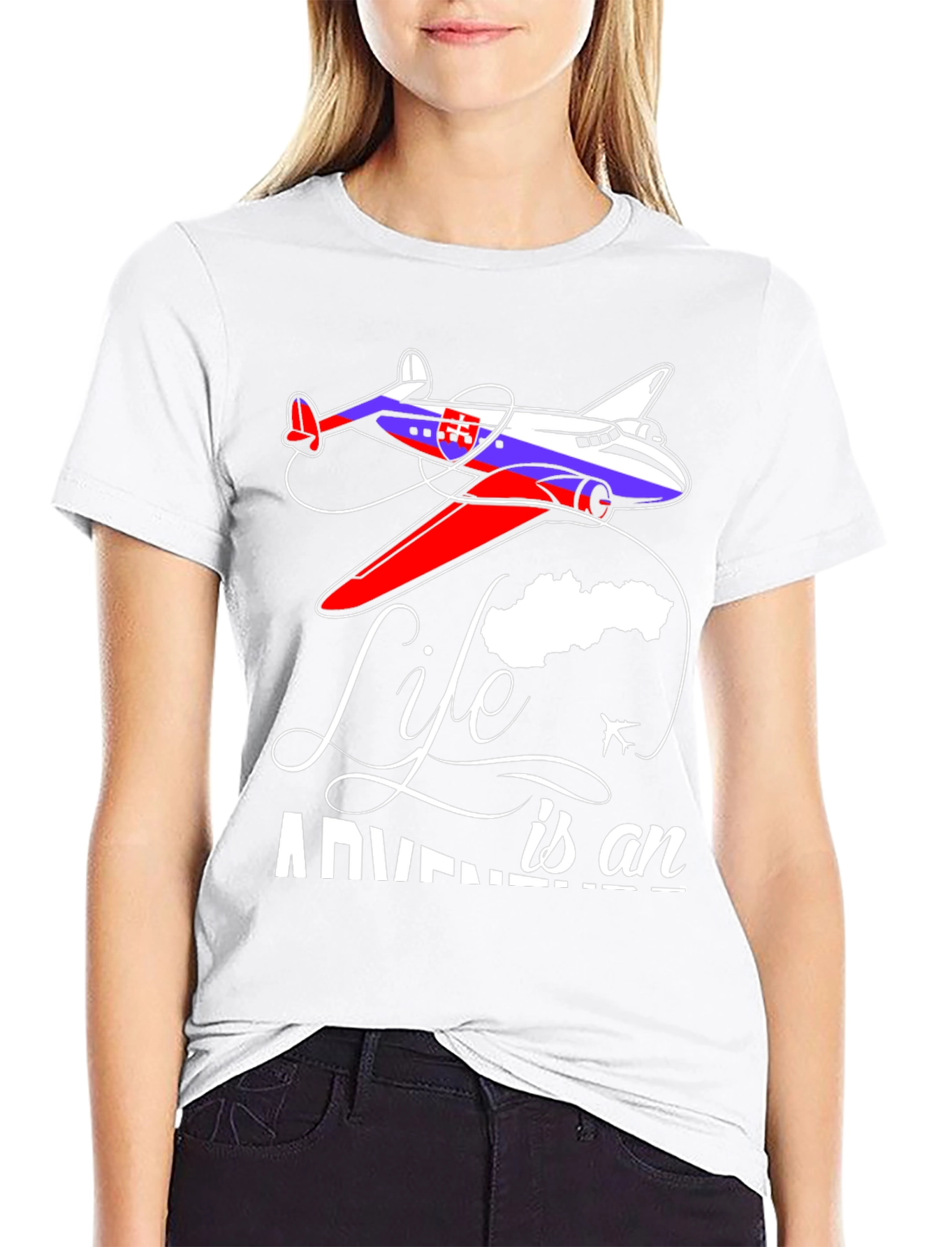 Black Life is an Adventure Plane Graphic T-Shirt view 9