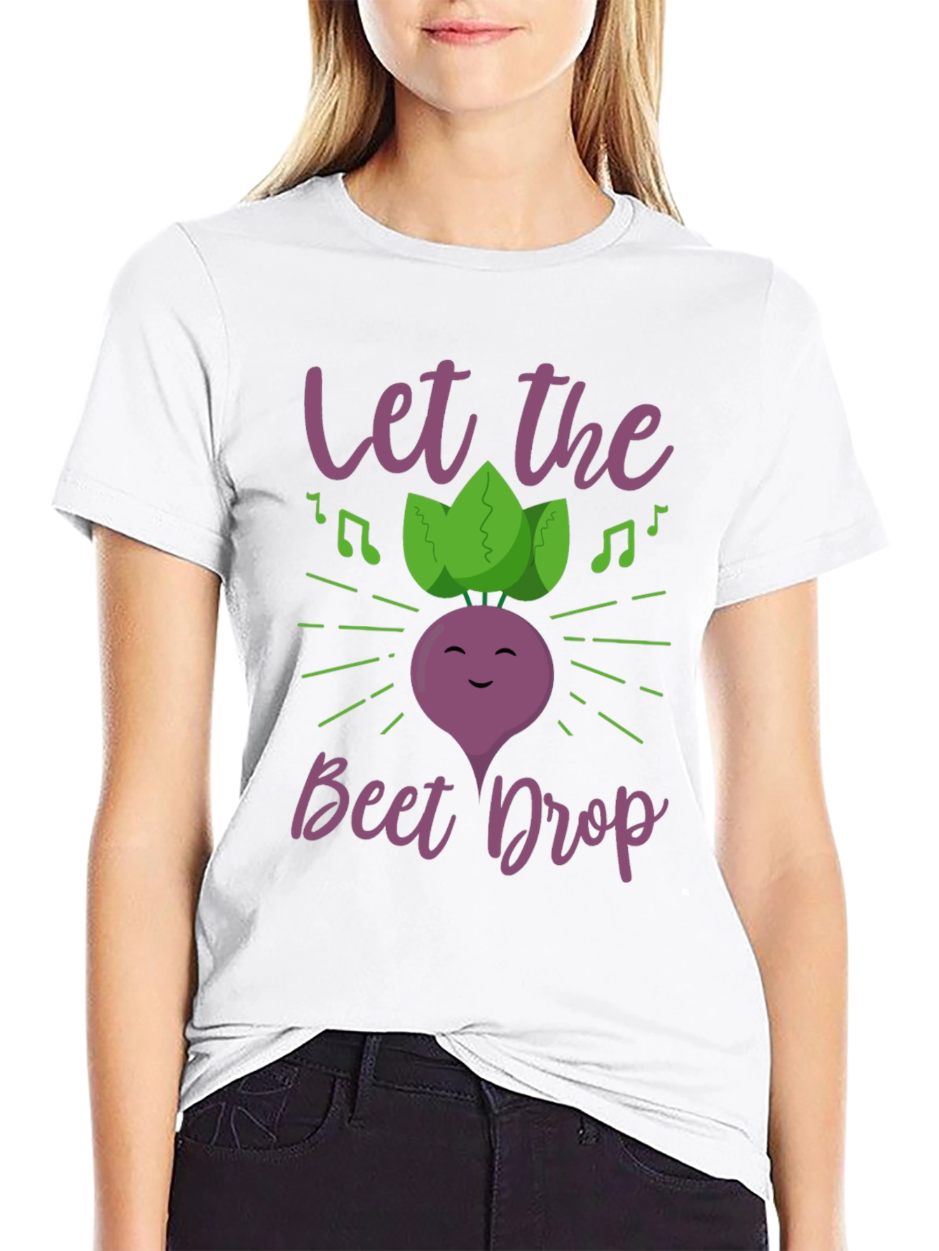 Black Let The Beet Drop Funny Music T-Shirt view 9