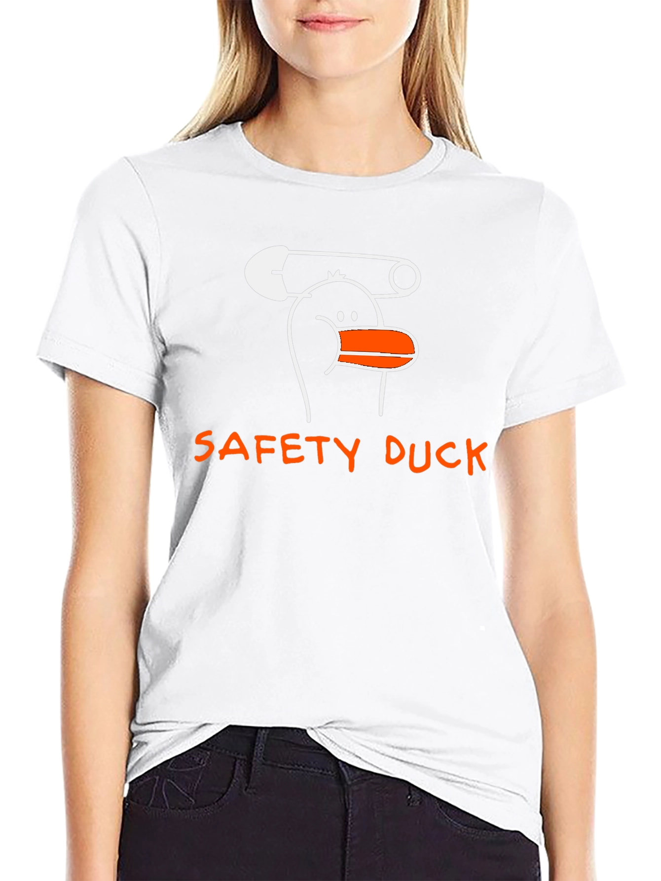 Black Safety Duck Graphic T-Shirt - Unique Cartoon Design view 9