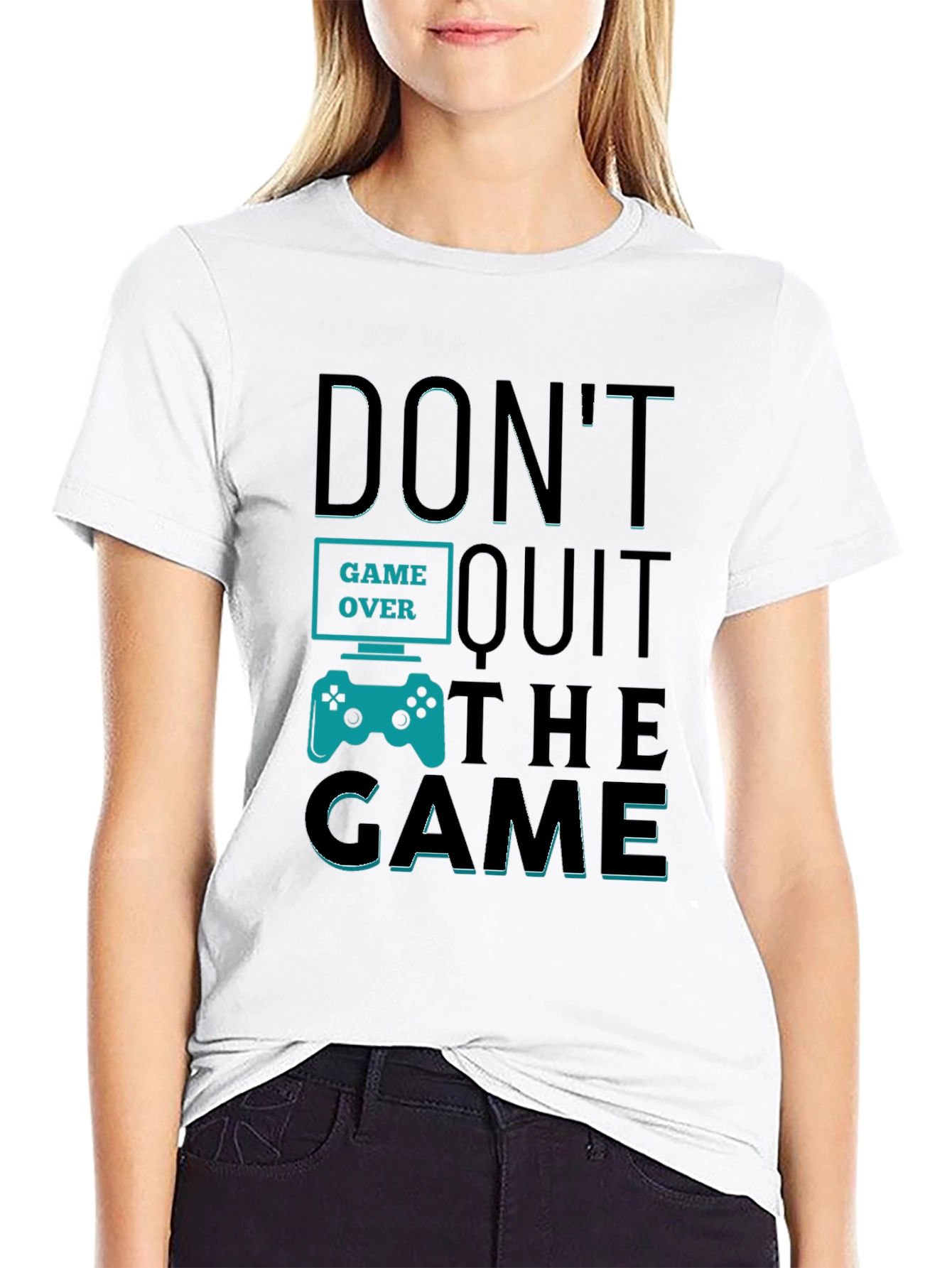 Black Don't Quit The Game T-Shirt - Gamer Motivation Tee view 9