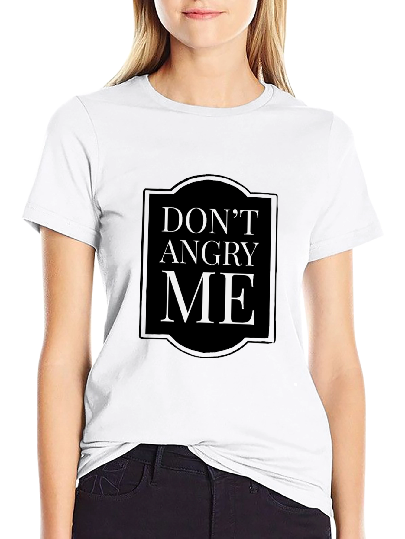 Black Don't Angry Me Slogan T-Shirt view 9