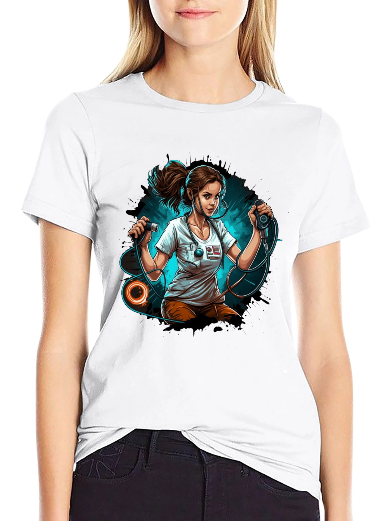 Black Nurse T-Shirt - Fitness Professional Graphic Tee view 9