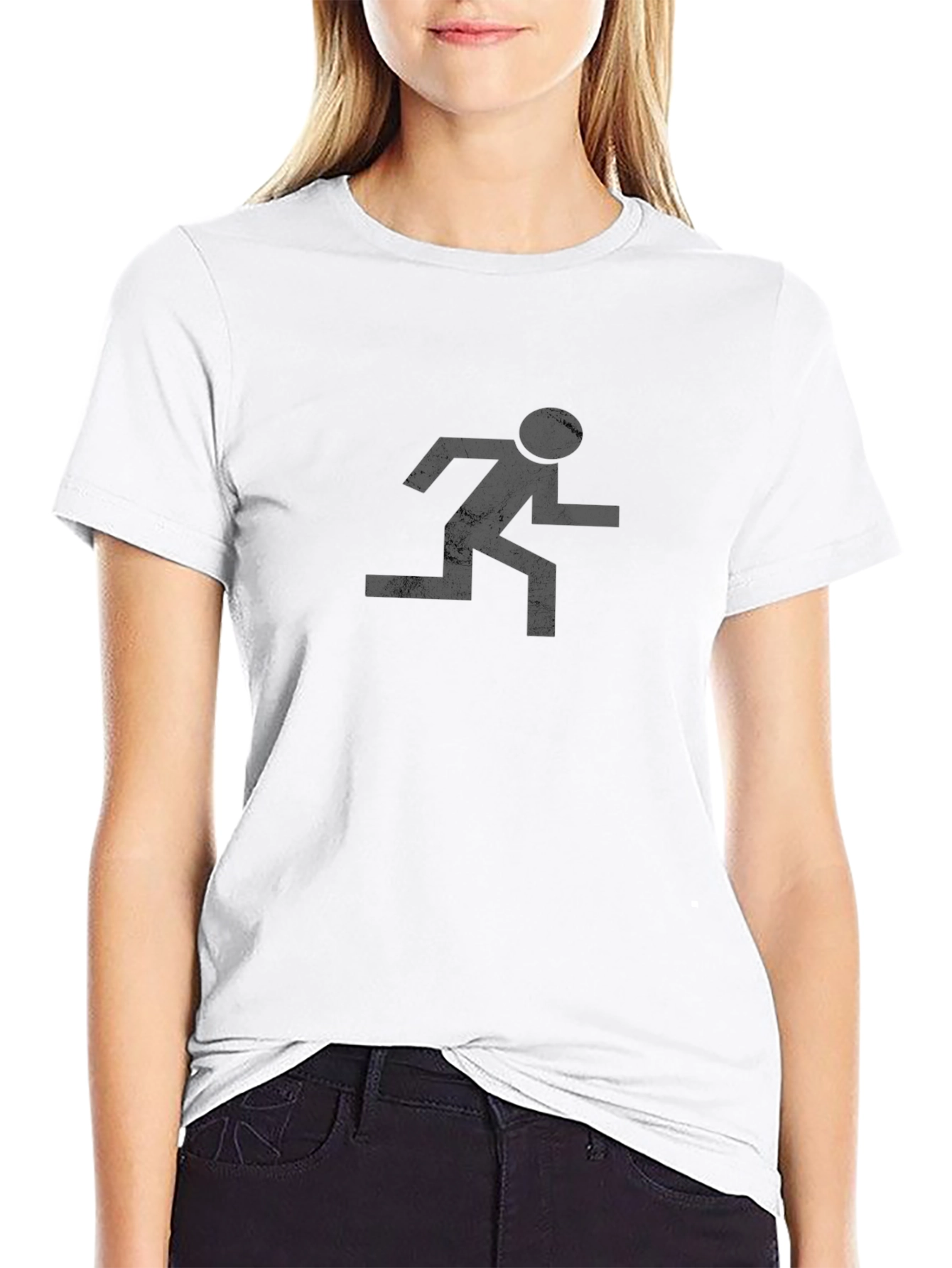 Black Retro Runner Graphic Tee - Classic Style view 9