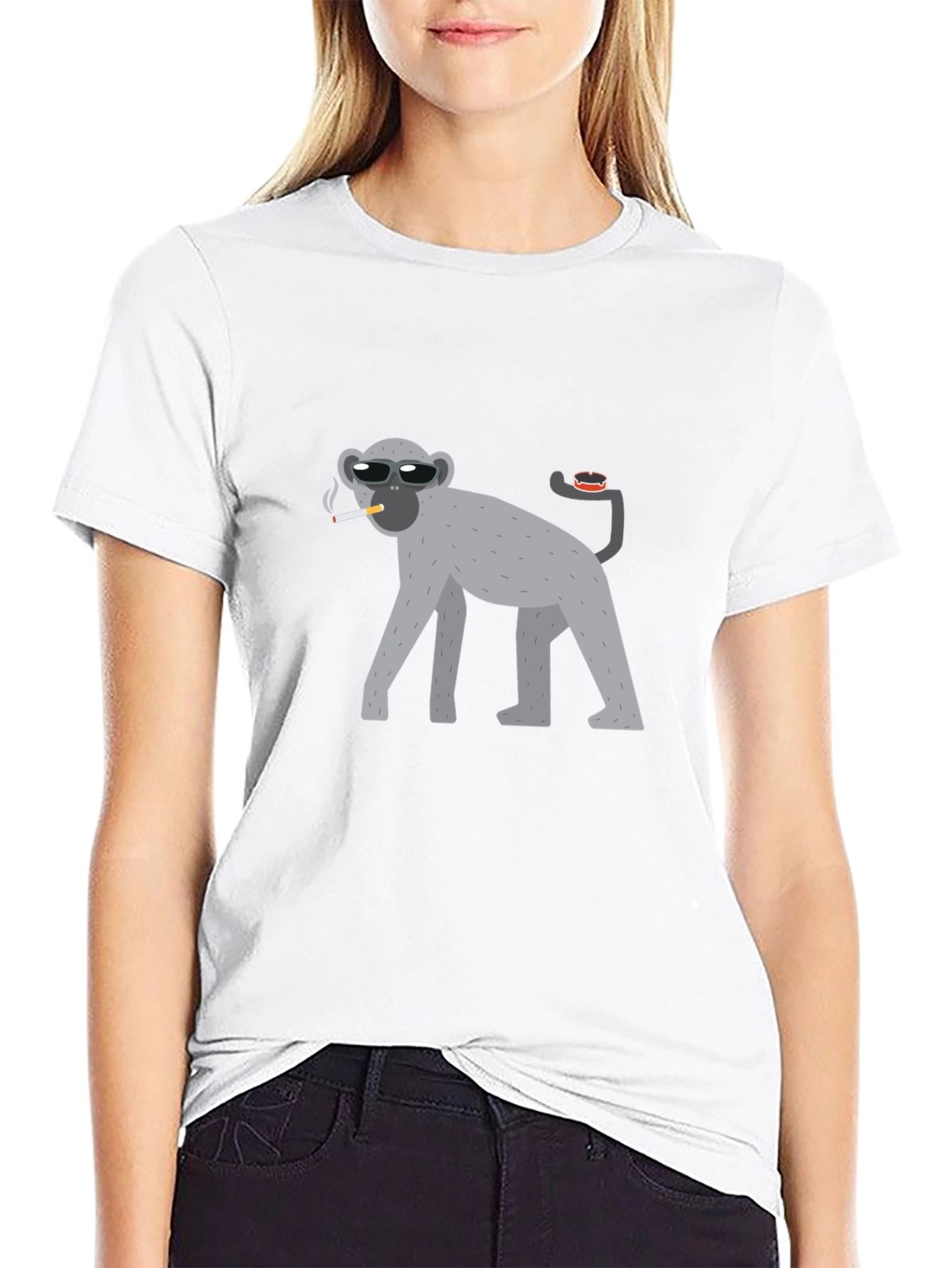 Black Cool Monkey Black T-Shirt view 9
