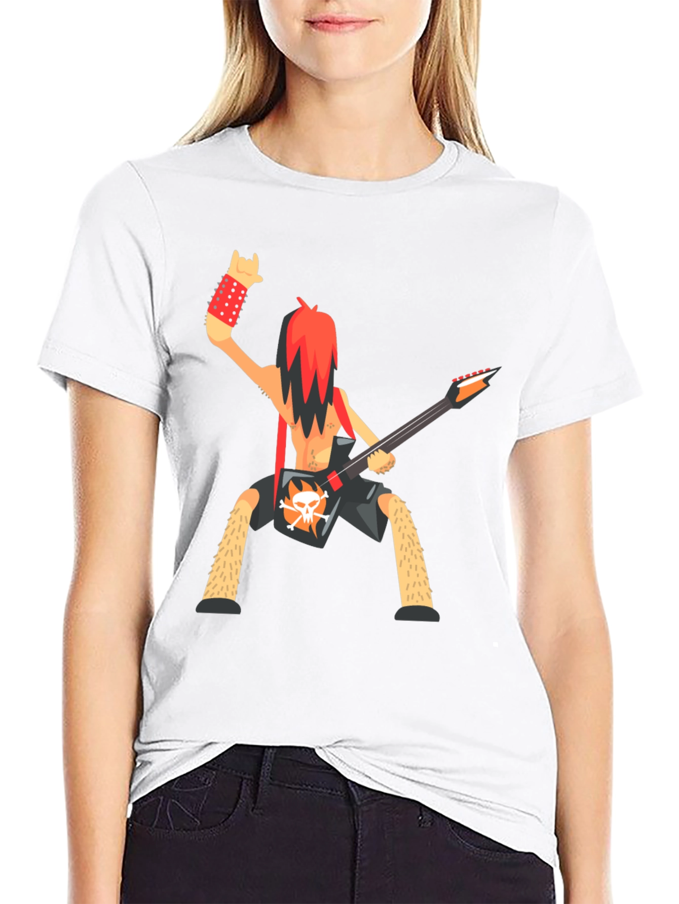Black Rockstar Cartoon Graphic T-Shirt view 9