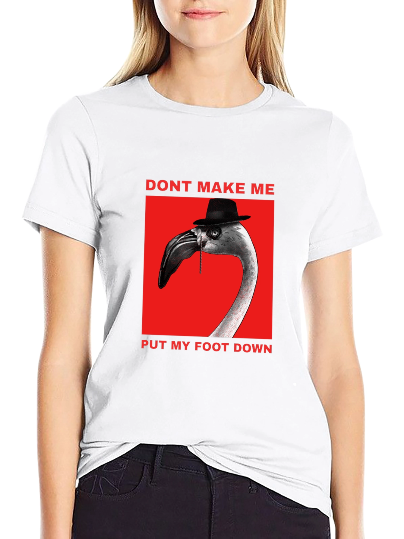 Black Funny Flamingo Don't Make Me T-Shirt view 9