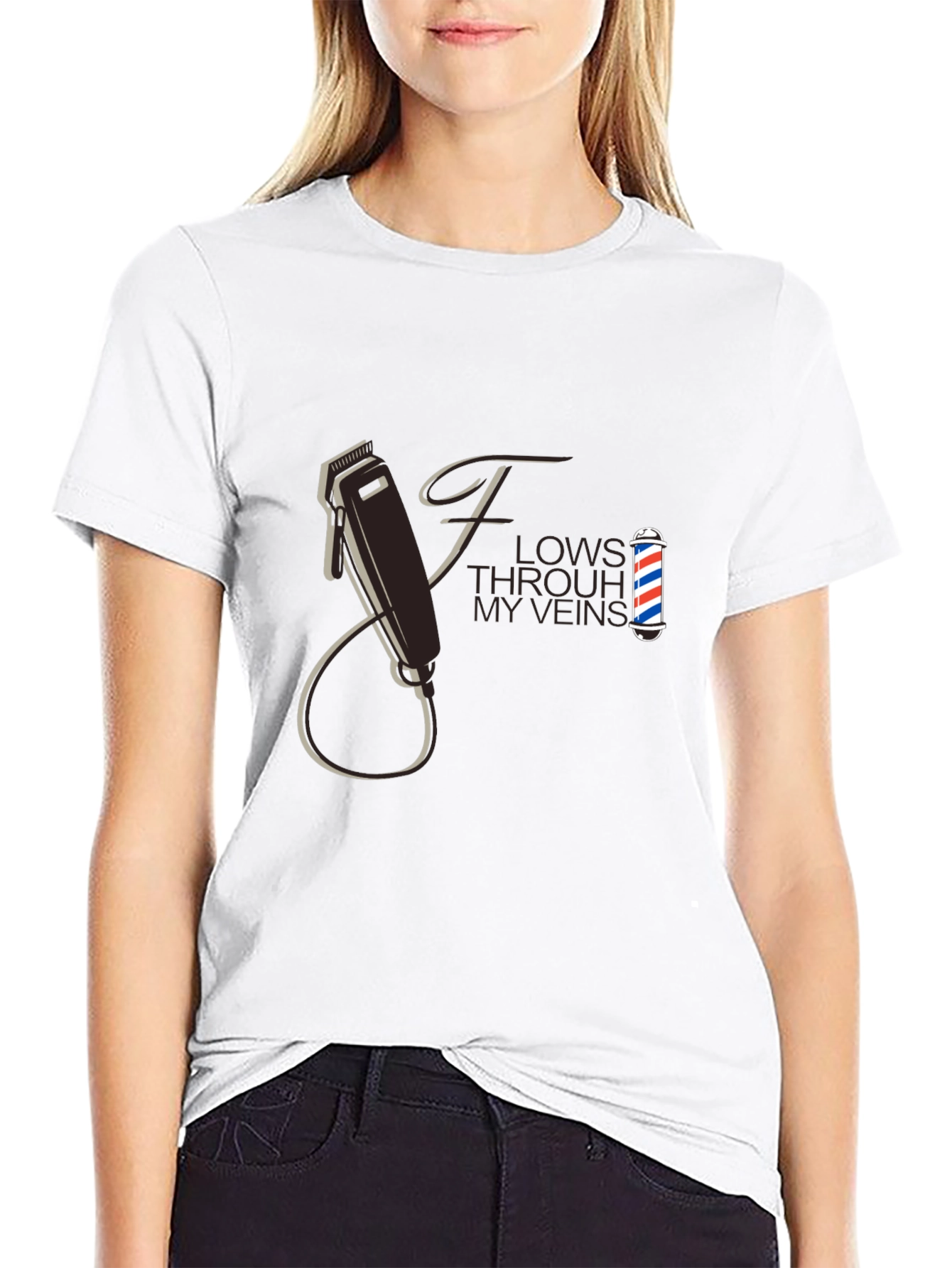Black Barber Flow T-Shirt - Hair Clipper Design view 9