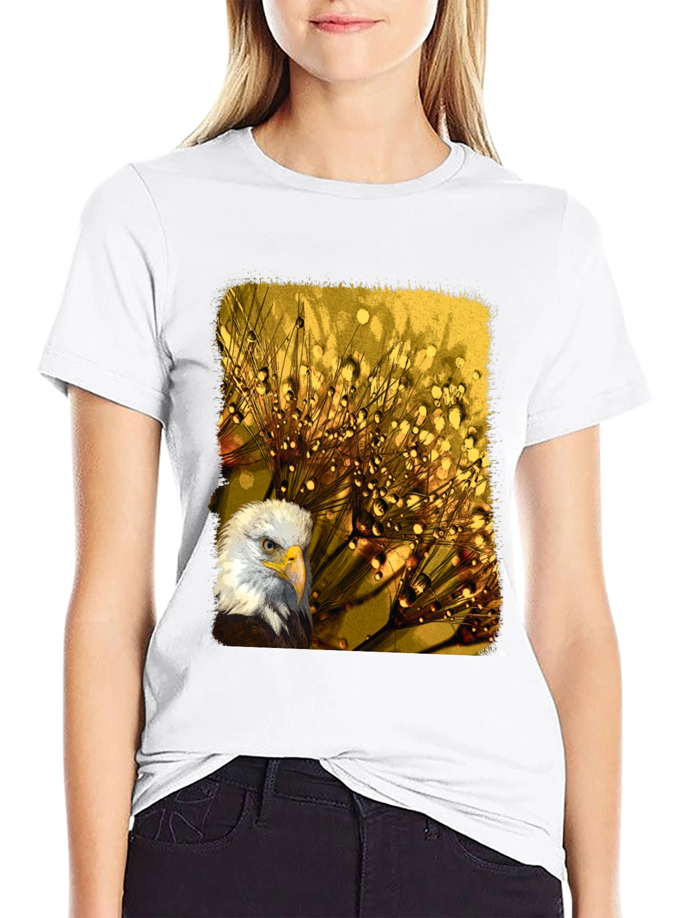 Black Eagle Dewdrop T-Shirt - Unique Design view 9