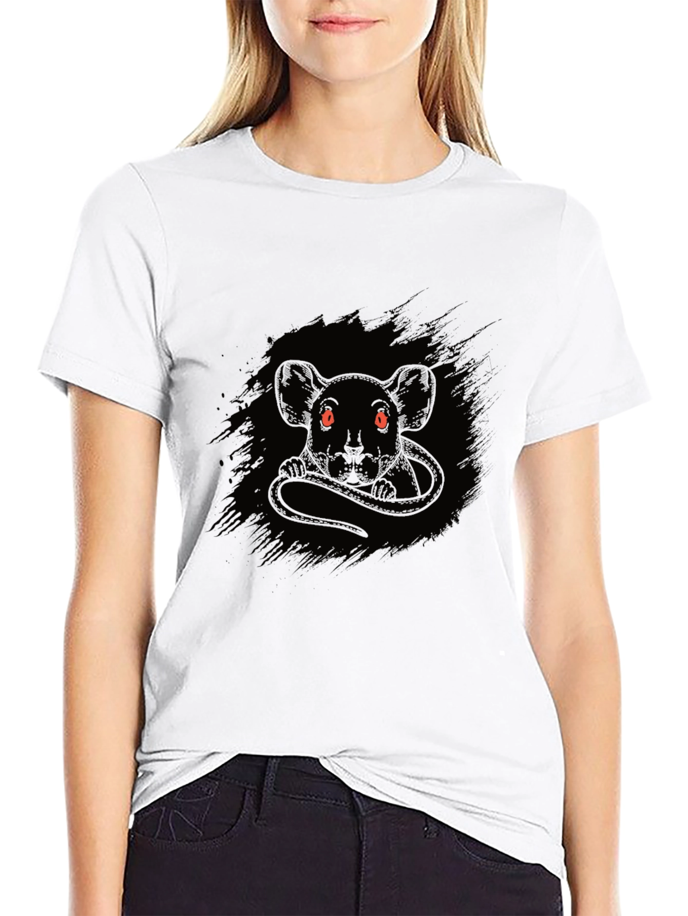 Black Rat Graphic Black T-Shirt view 9