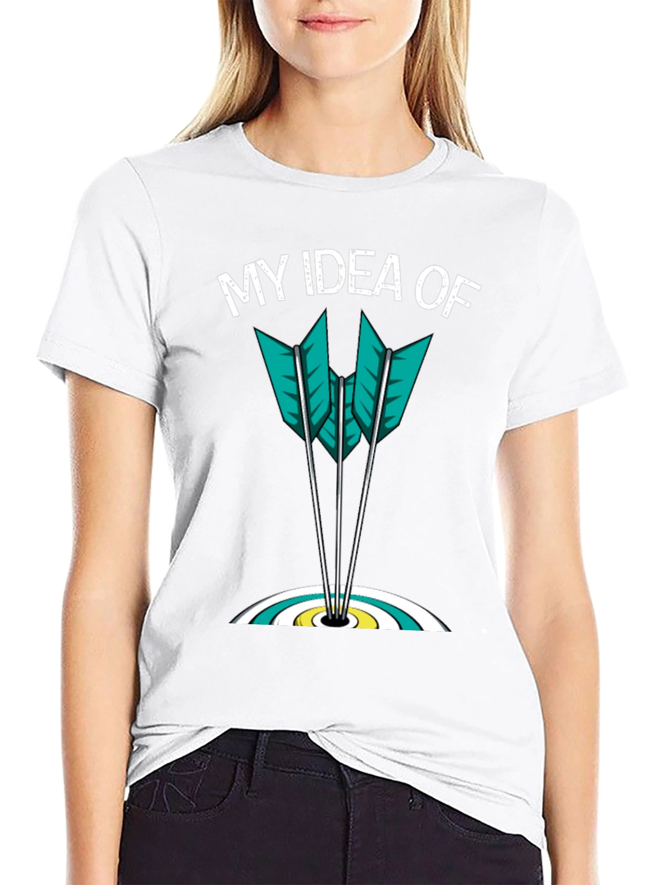 Black My Idea Of Archery Arrows Target Graphic T-Shirt view 9