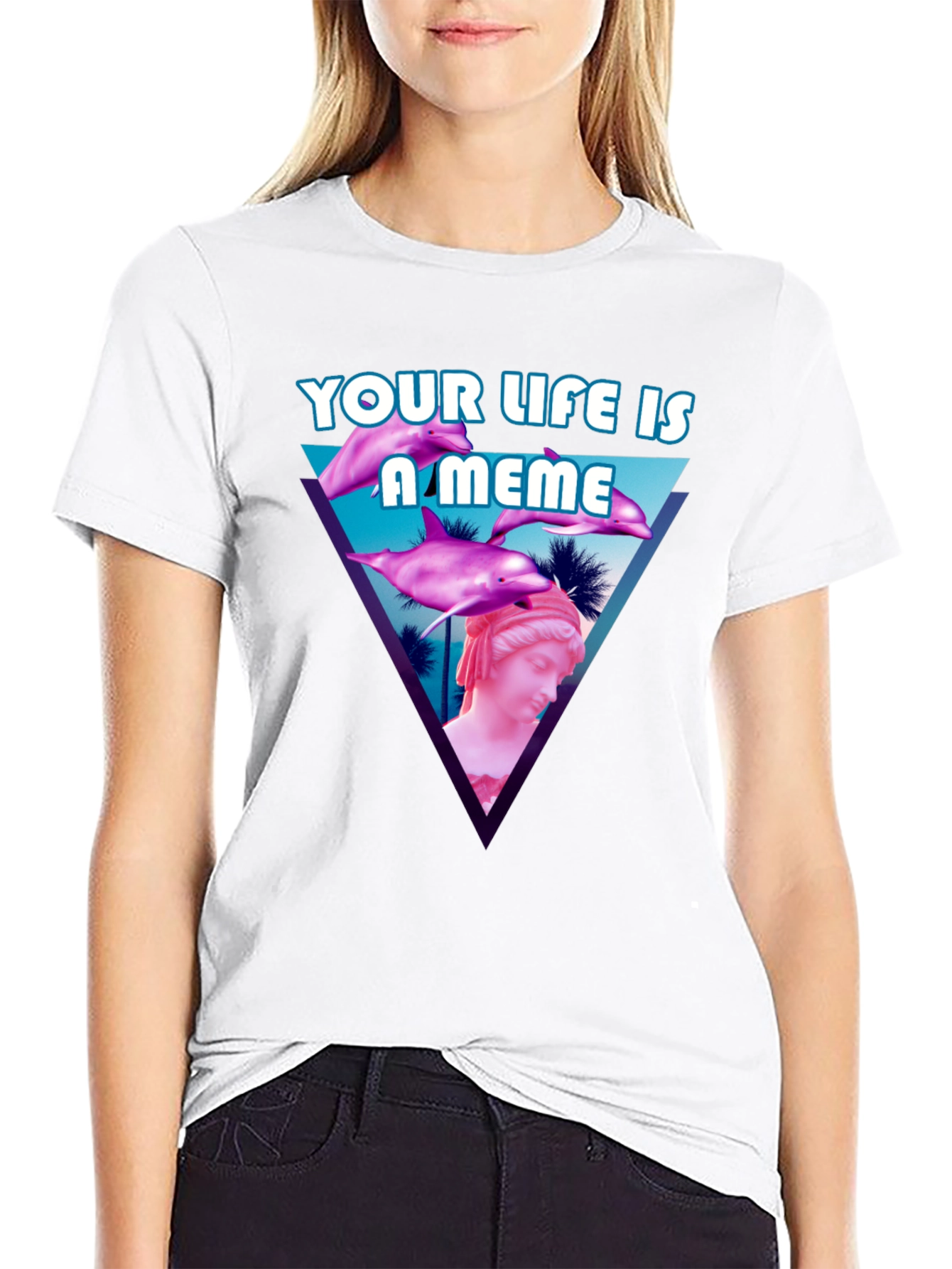 Black Meme Life T-Shirt - Vaporwave Style view 9