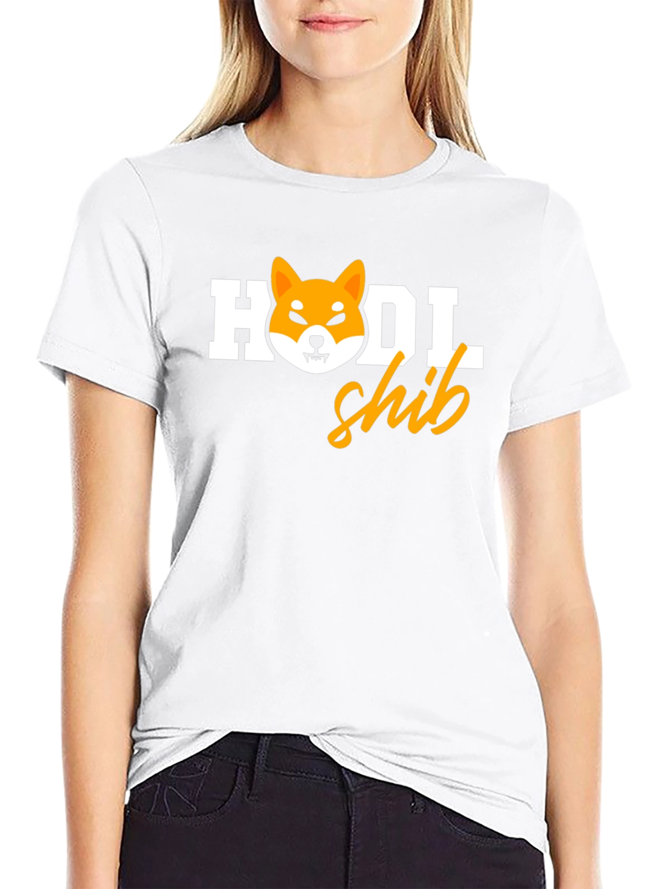 Black HODL Shib Crypto T-Shirt view 9