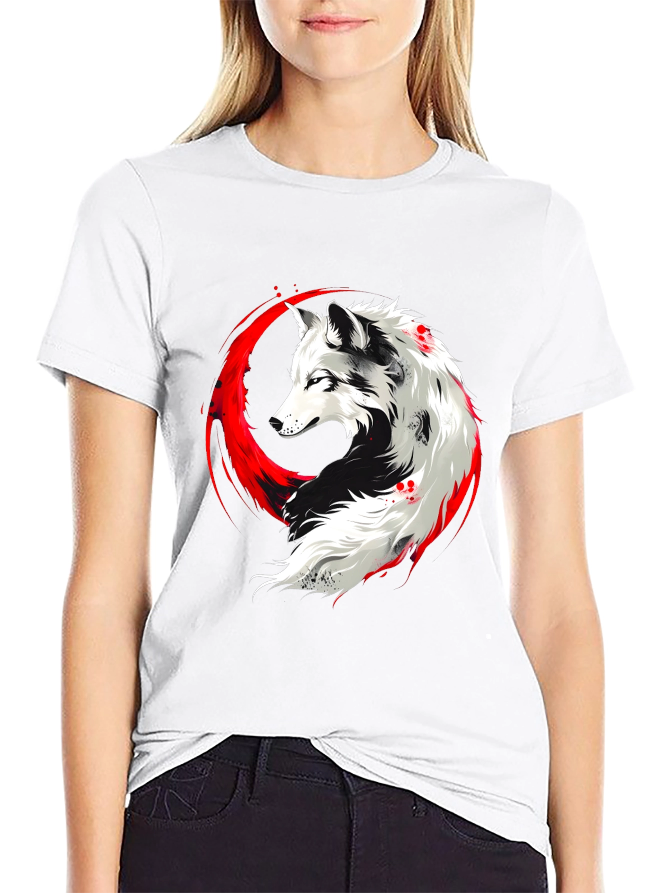 Black Wolf Graphic T-Shirt - Black view 9