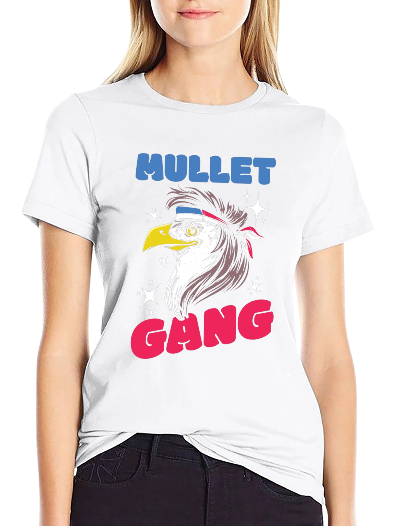 Black Mullet Gang Eagle Graphic Tee - Black view 9