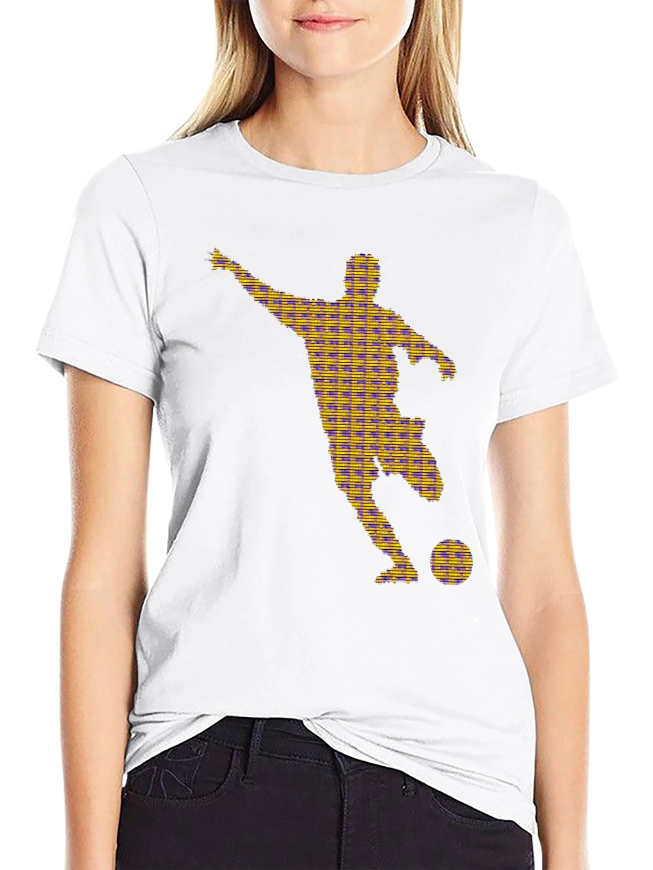 Black Striking Soccer Silhouette Graphic Tee - Black view 9