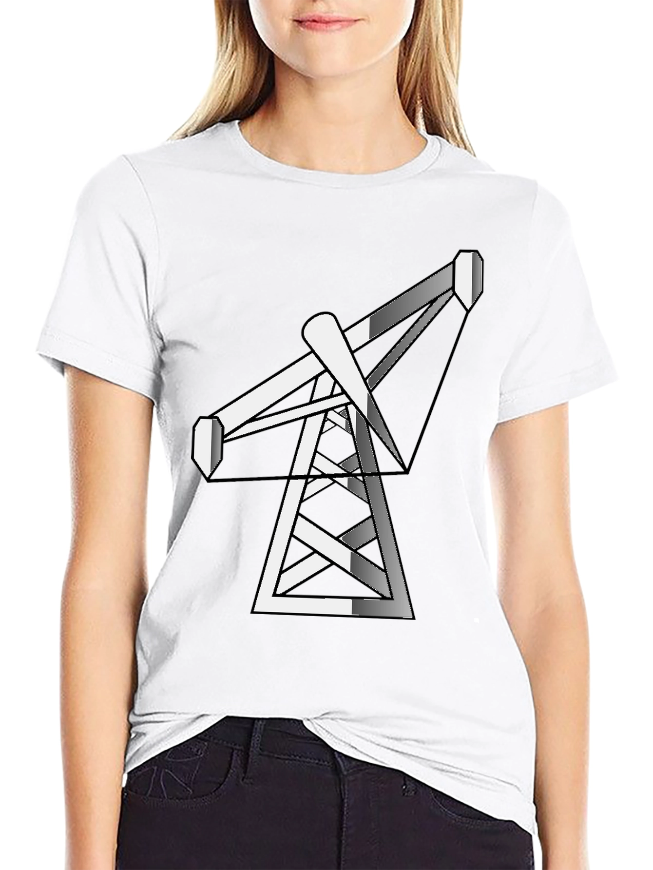 Black Black Tee with Crane Graphic view 9