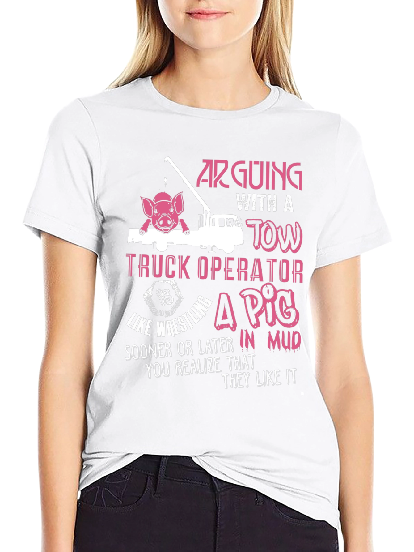 Black Arguing with a Tow Truck Operator T-Shirt view 9