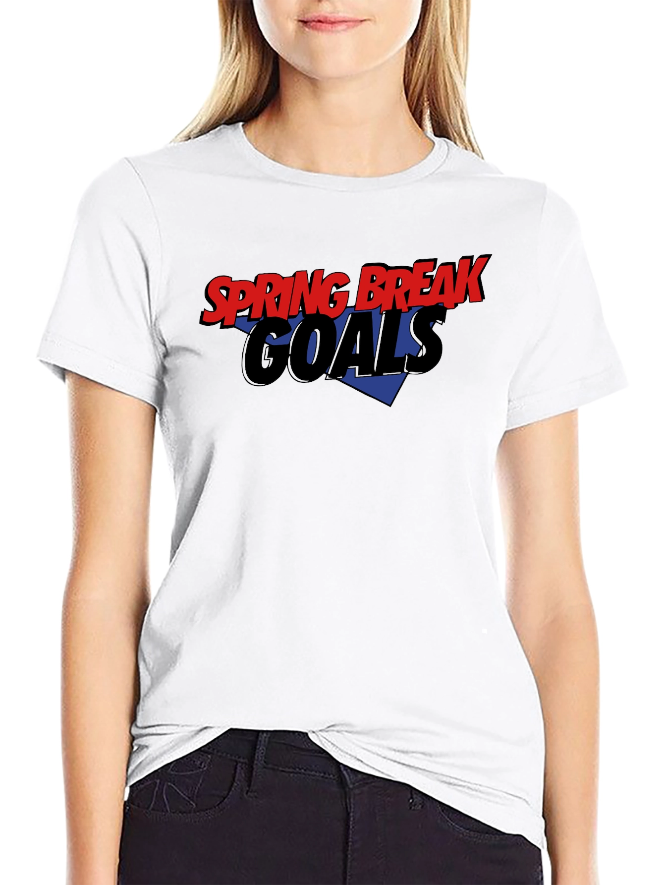 Black Spring Break Goals Black Graphic T-Shirt view 9