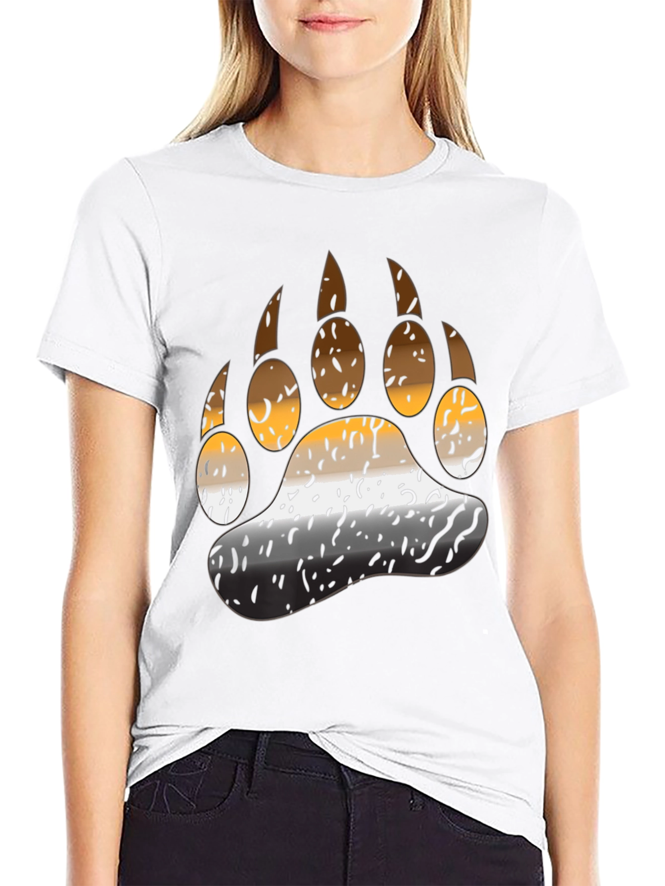 Black Bear Pride Paw T-Shirt - Black view 9