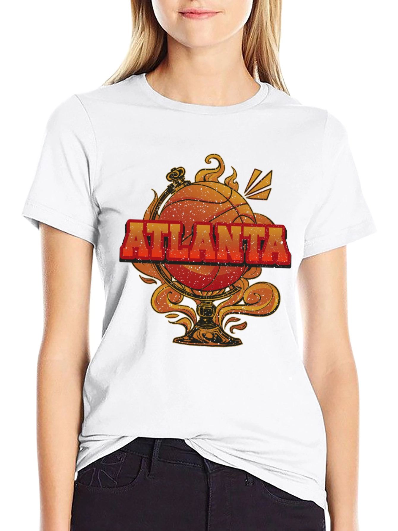 Black Atlanta Basketball Graphic Tee - Retro Style view 9