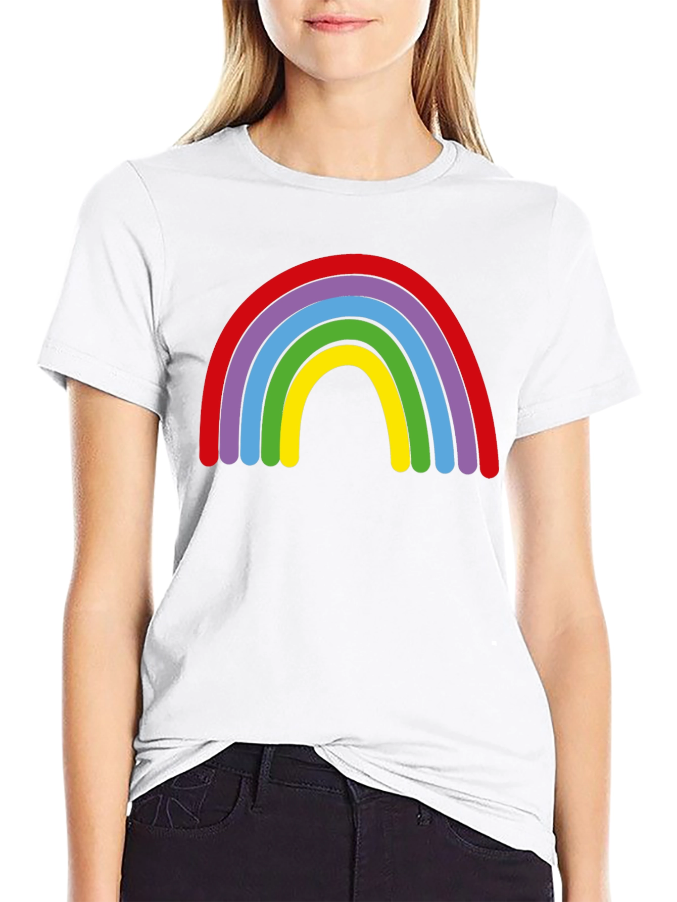 Black Rainbow Graphic Black T-Shirt view 9