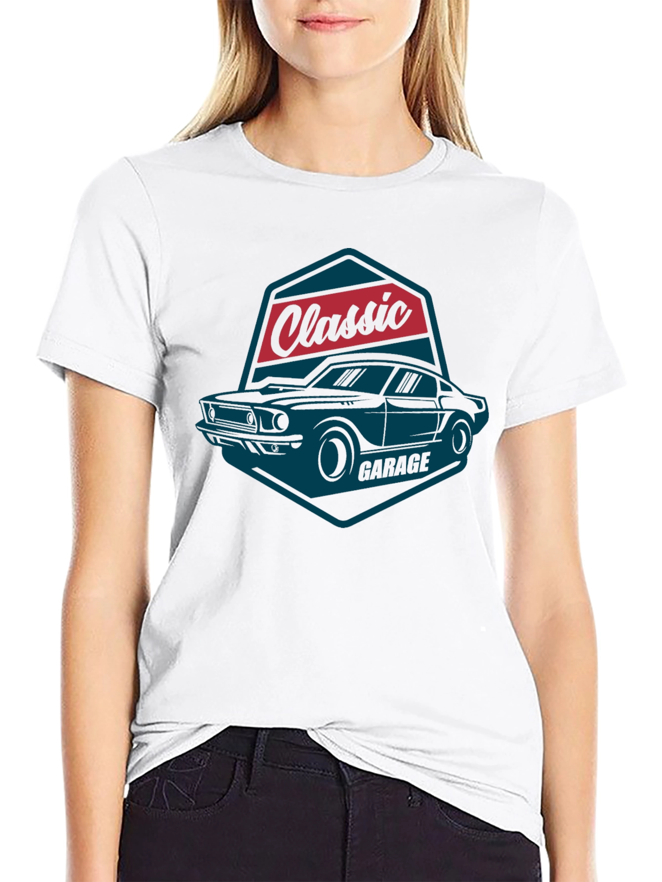 Black Classic Garage Car T-Shirt view 9