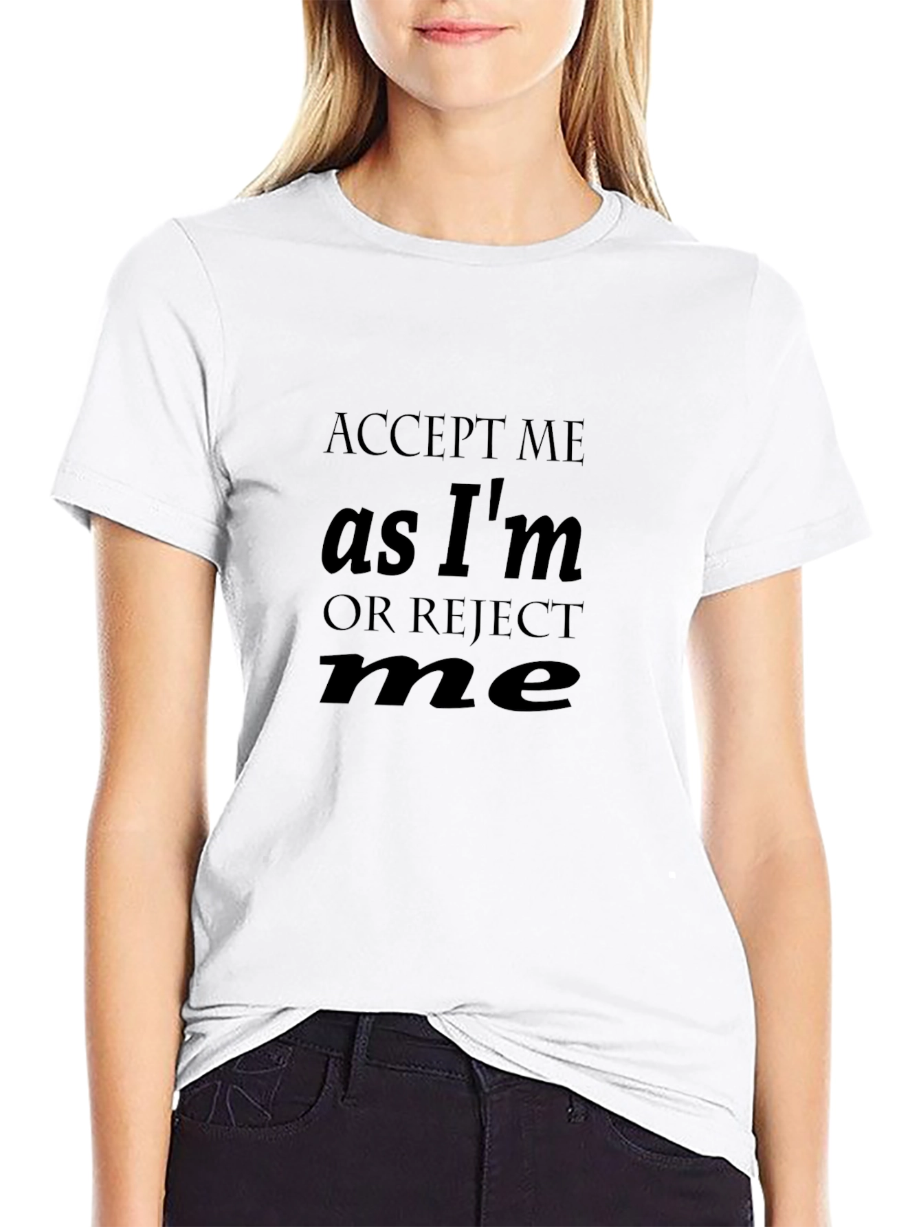 Black Accept Me T-Shirt - Bold Statement Tee view 9