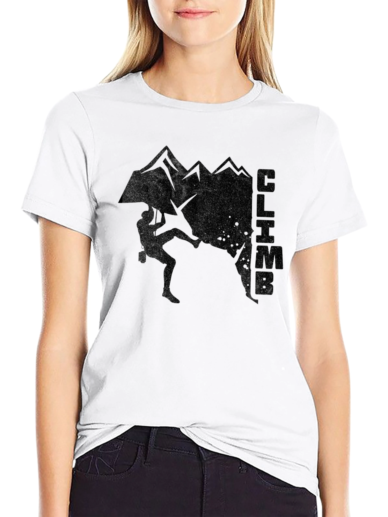 Black Climb Mountain Graphic Black T-Shirt view 9