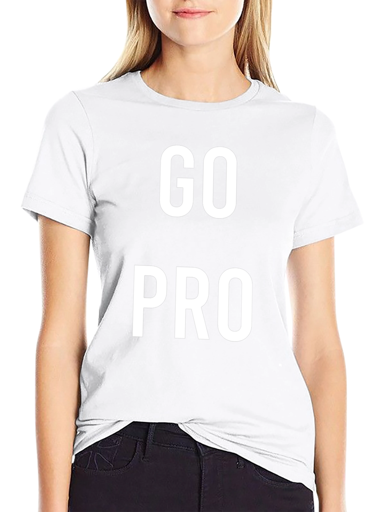 Black Go Pro Black Graphic Tee for Active Lifestyle view 9