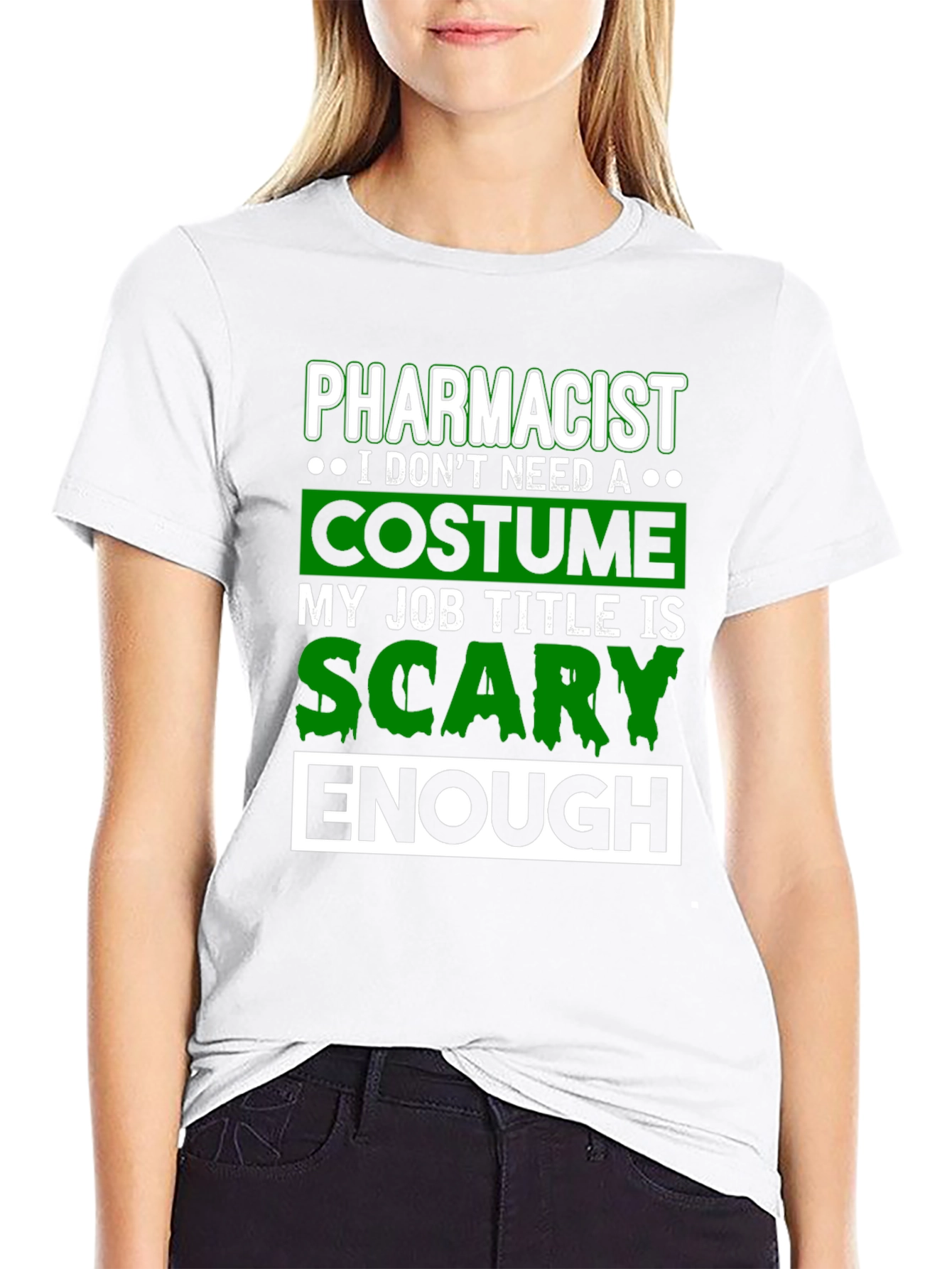 Black Pharmacist Scary Enough Costume T-Shirt view 9