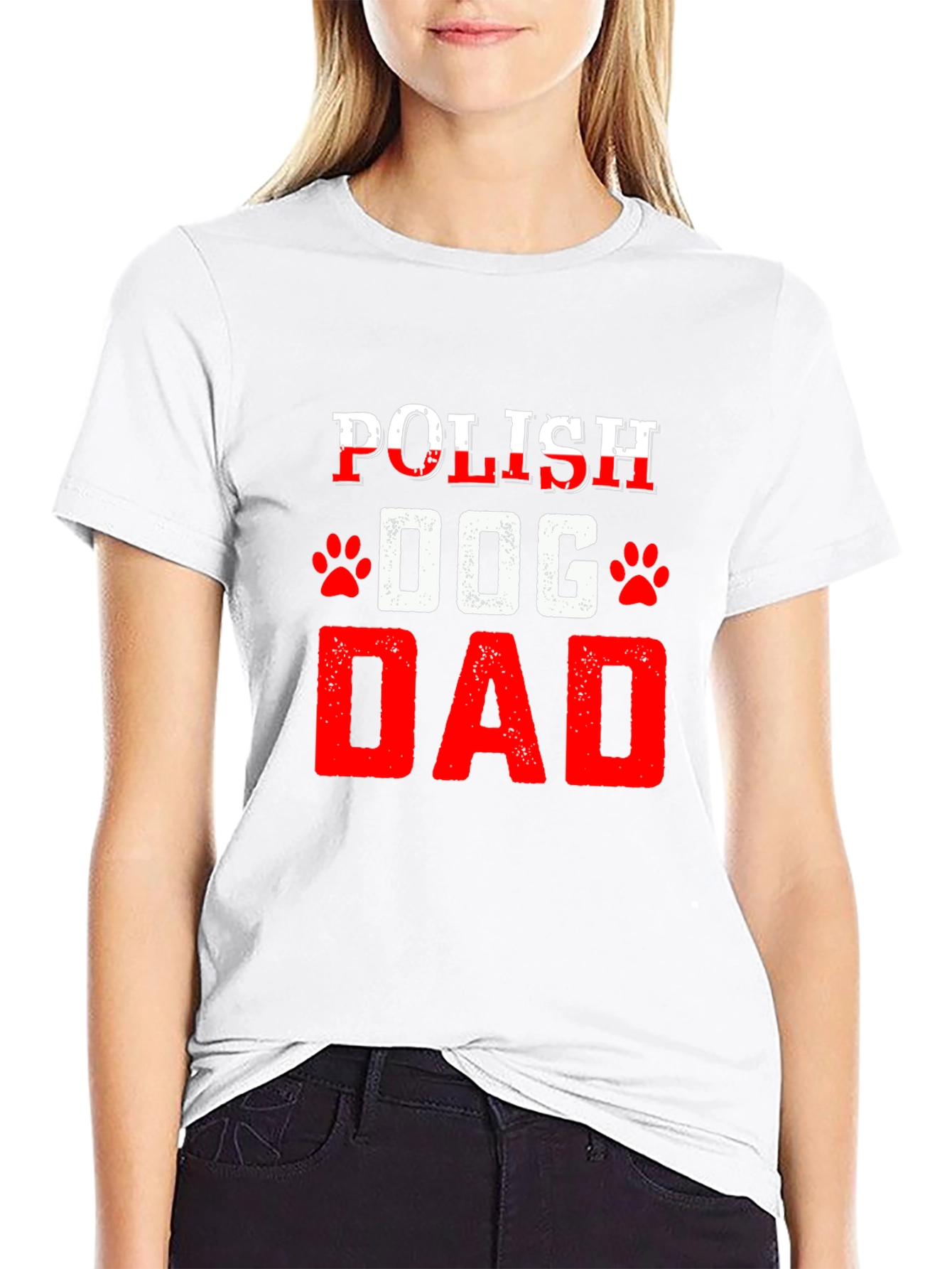 Black Polish Dog Dad T-Shirt Black view 9