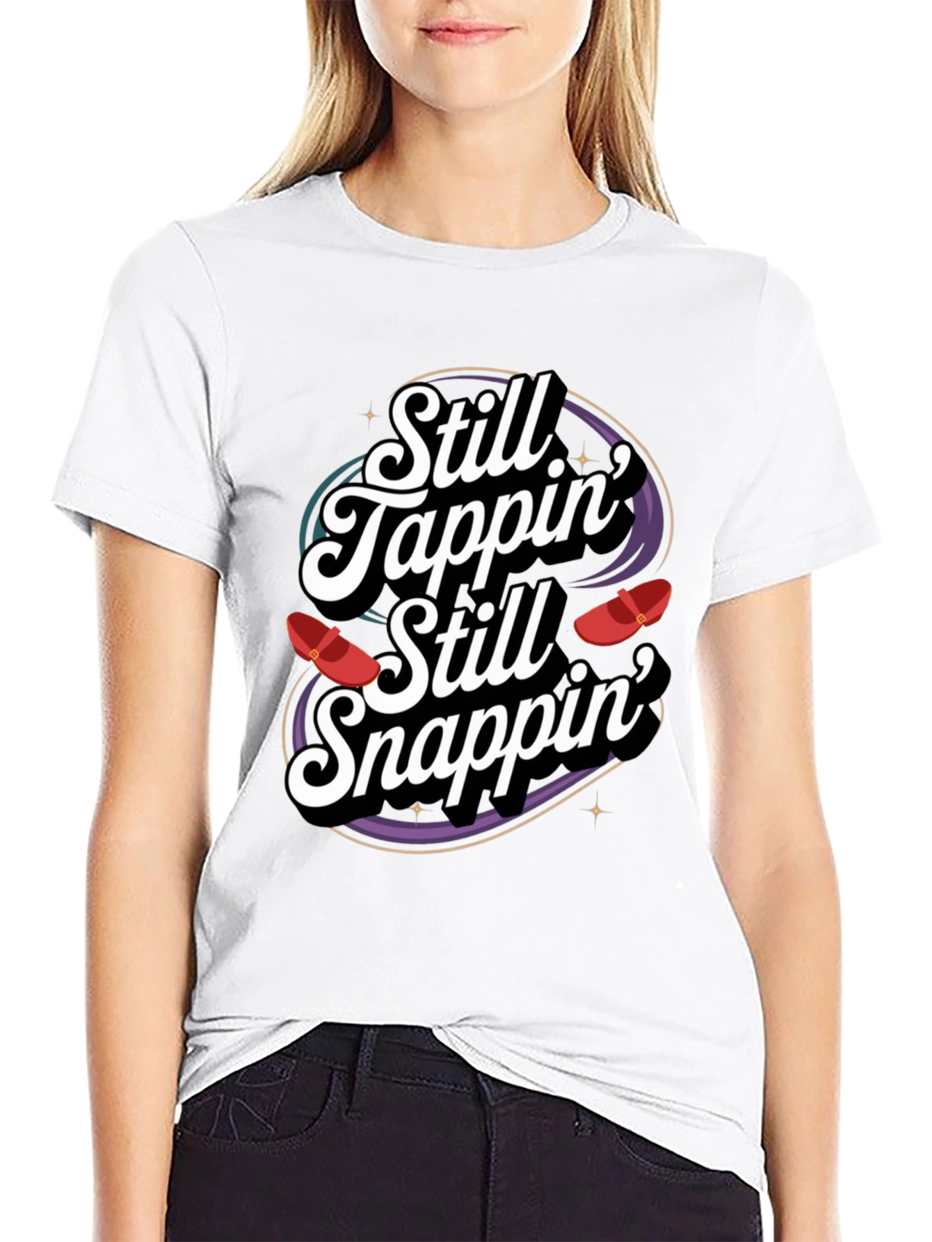 Black Still Tappin' Still Snappin' Graphic Tee view 9