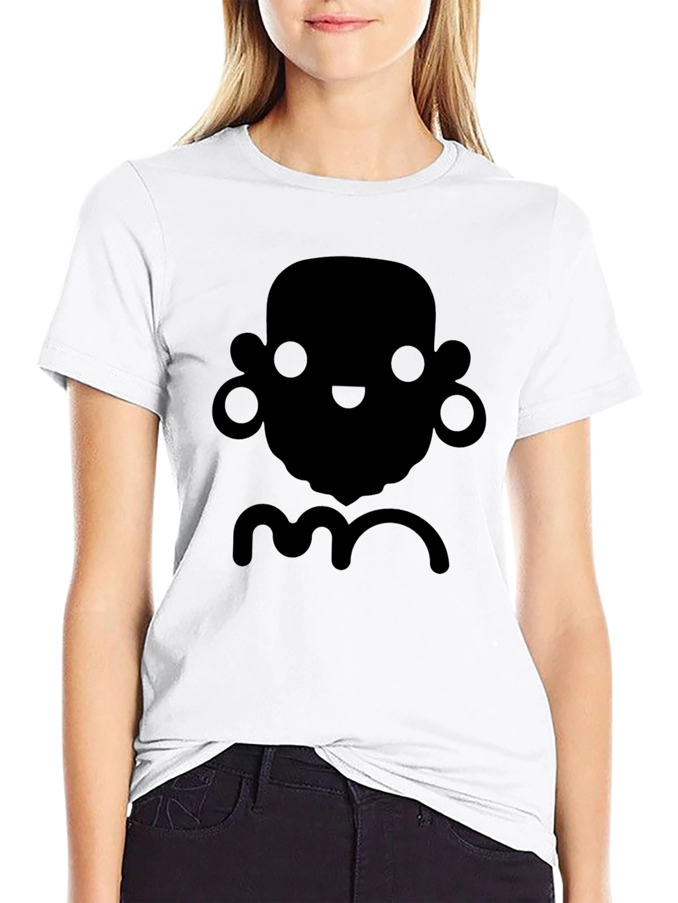 Black Funky Graphic Tee - Black Crew Neck Short Sleeve Shirt view 9