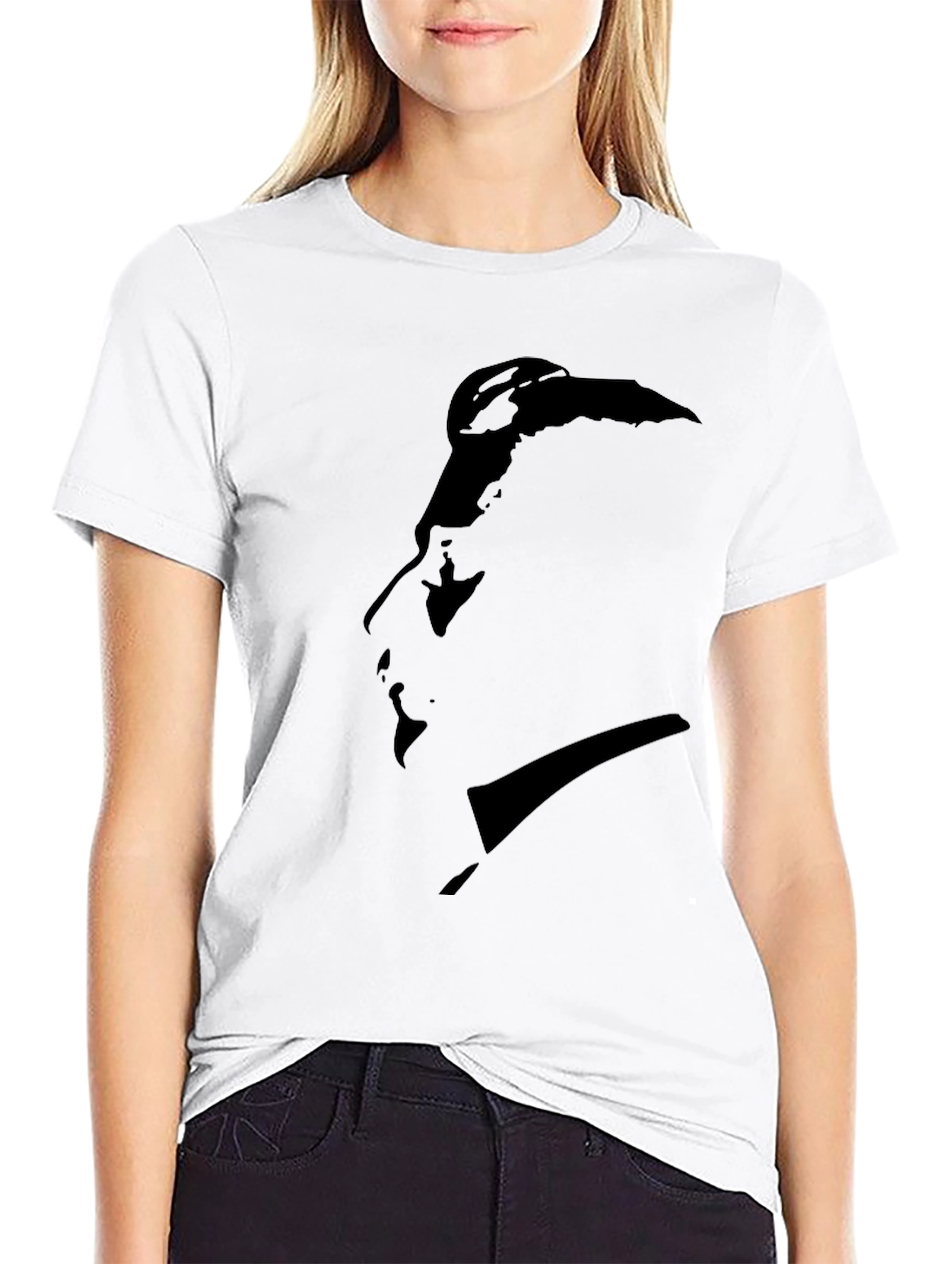Black Minimalist Silhouette Graphic Black T-Shirt view 9